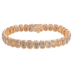 Champagne Cushion Old Mine Cushion Cut Tennis Bracelet