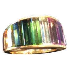 Multigem Gold band Ring