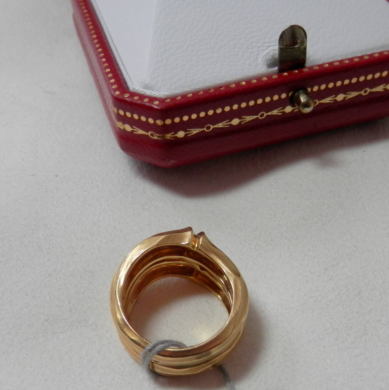 Cartier Paris Gold Bamboo Ring In Excellent Condition In Aspen, CO