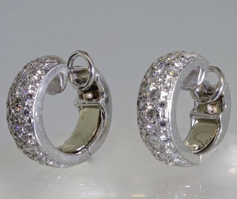 Diamond Hoop Earrings For Sale at 1stdibs