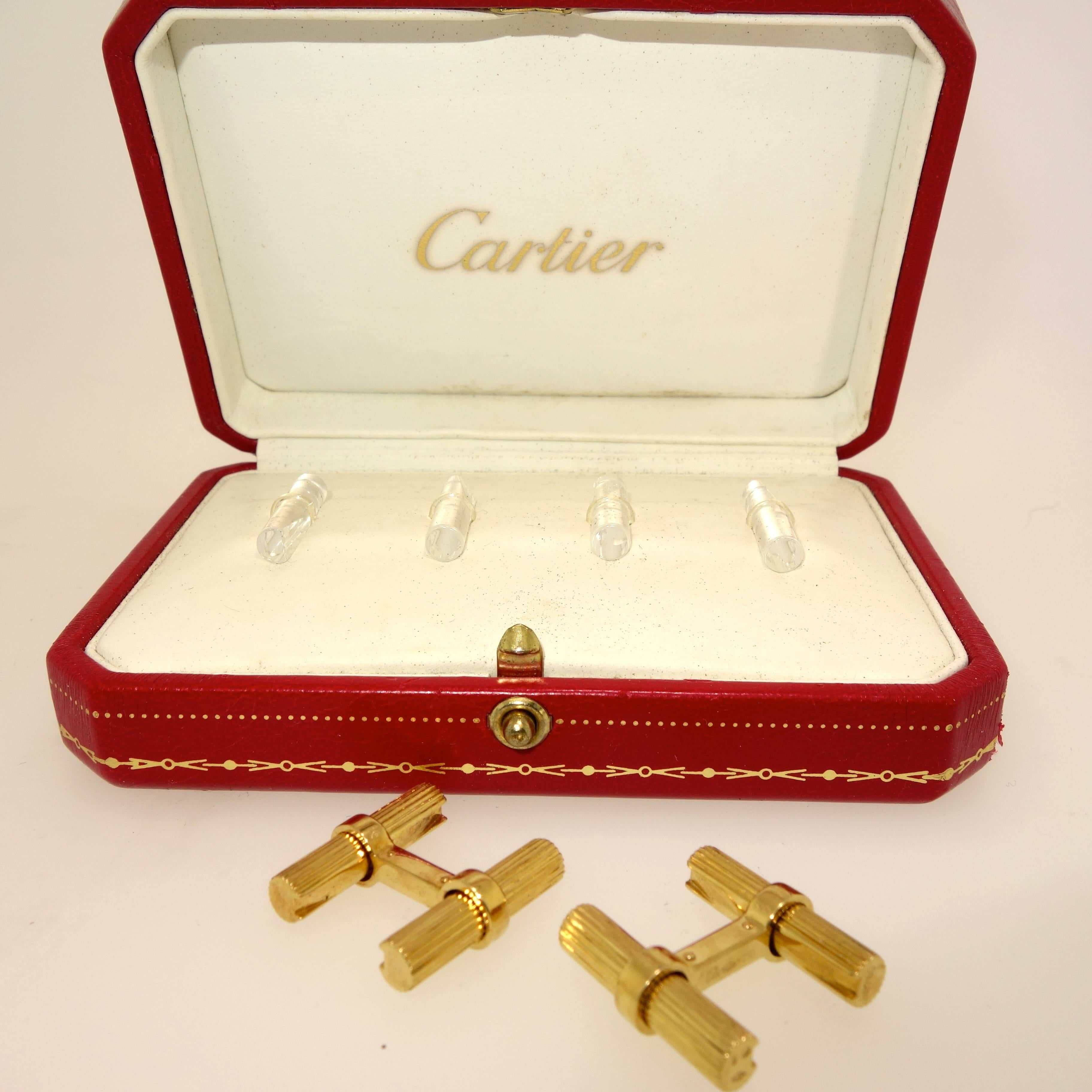 Cartier Cuff and Stud set. In Excellent Condition In Aspen, CO