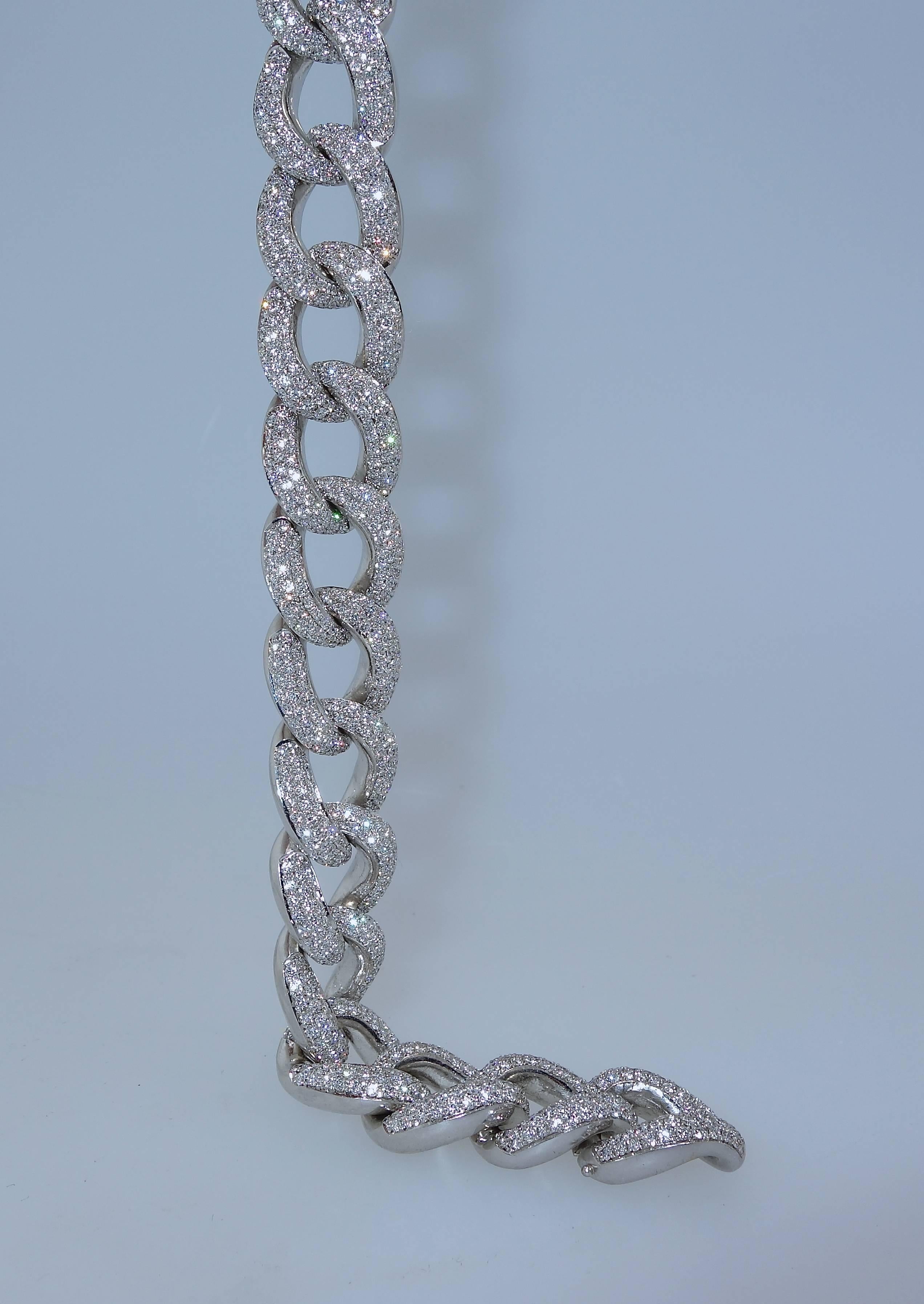 Contemporary Diamond Platinum Bracelet