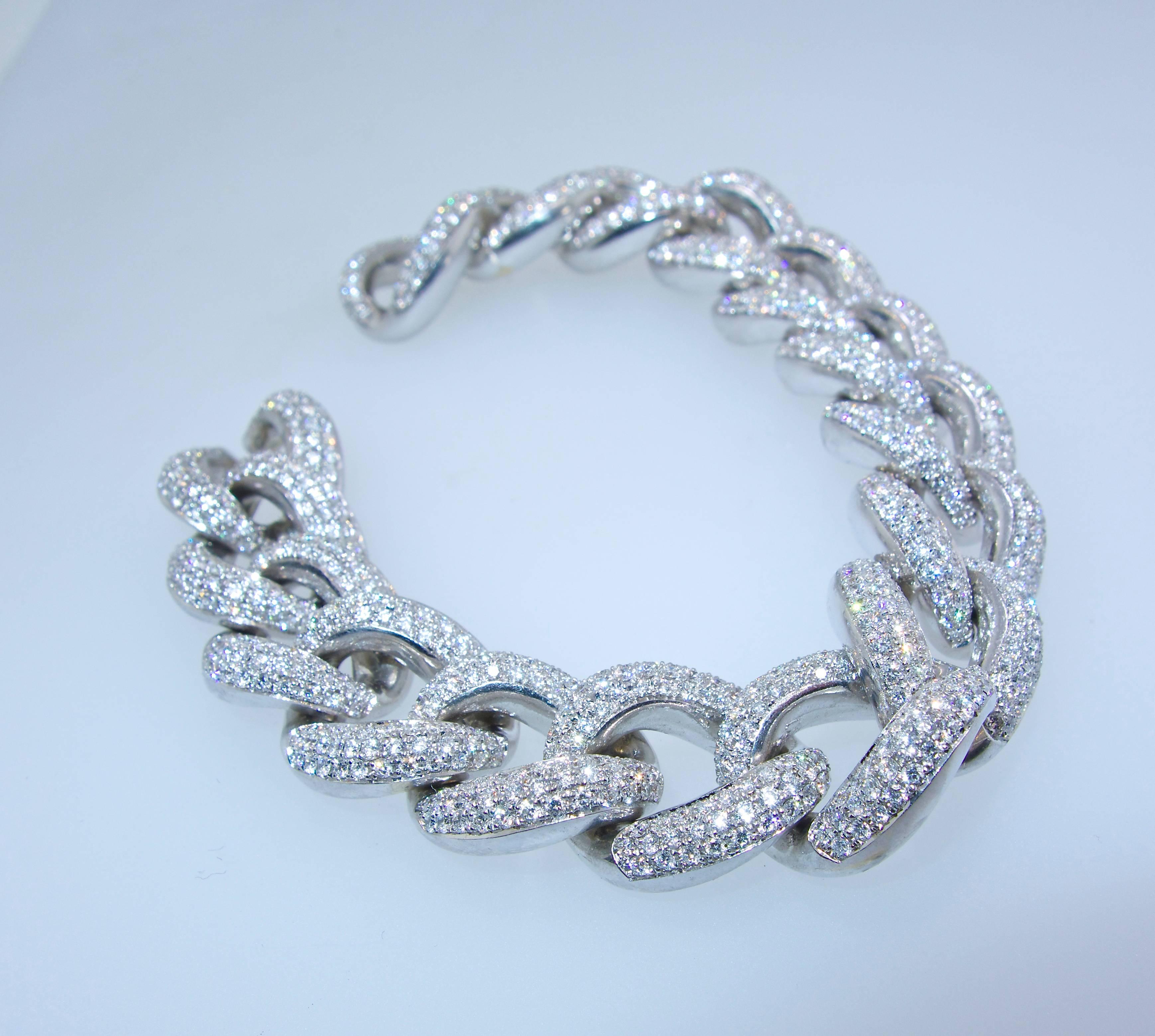 Women's or Men's Diamond Platinum Bracelet