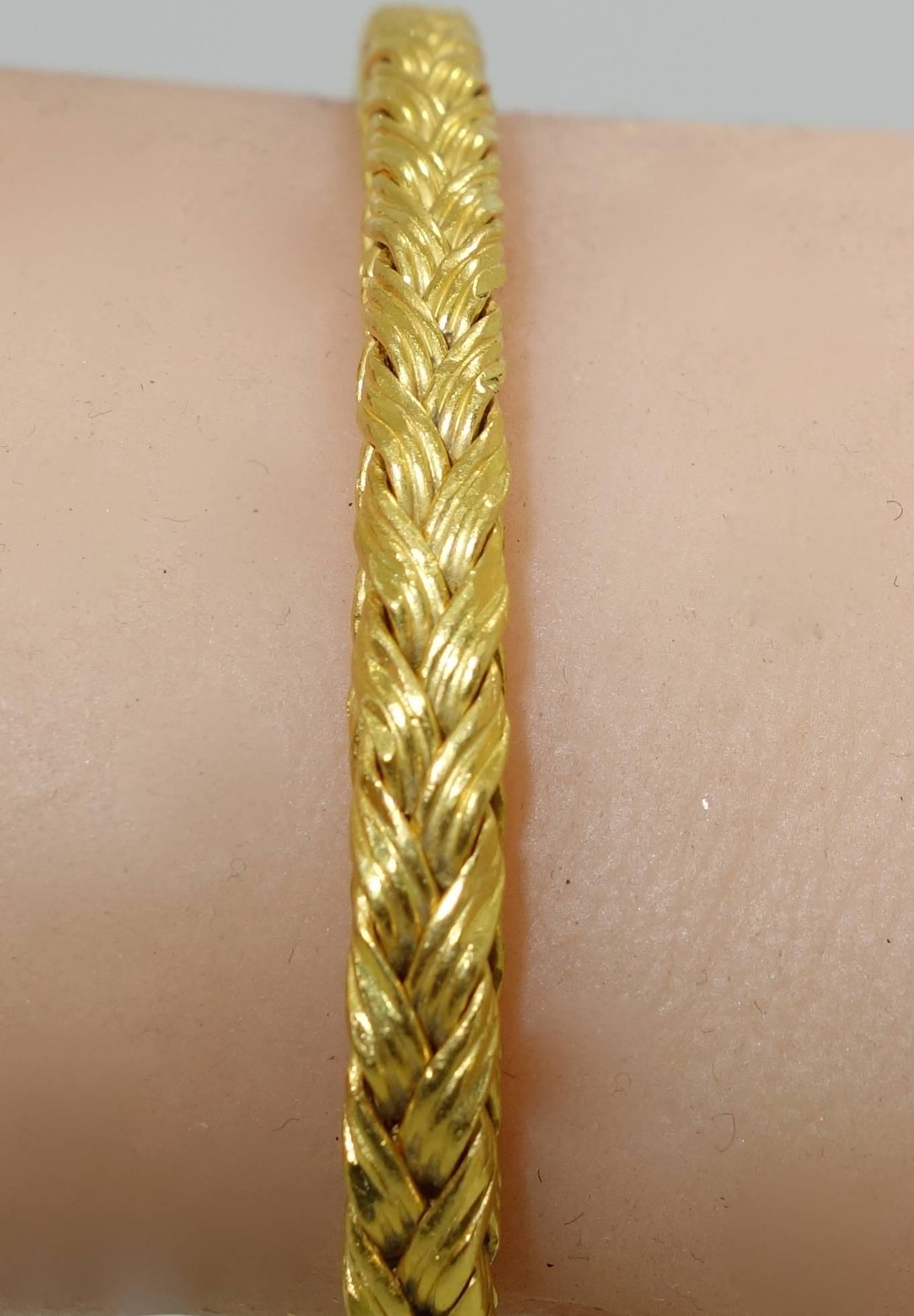 Contemporary High Gold Braided Bracelet