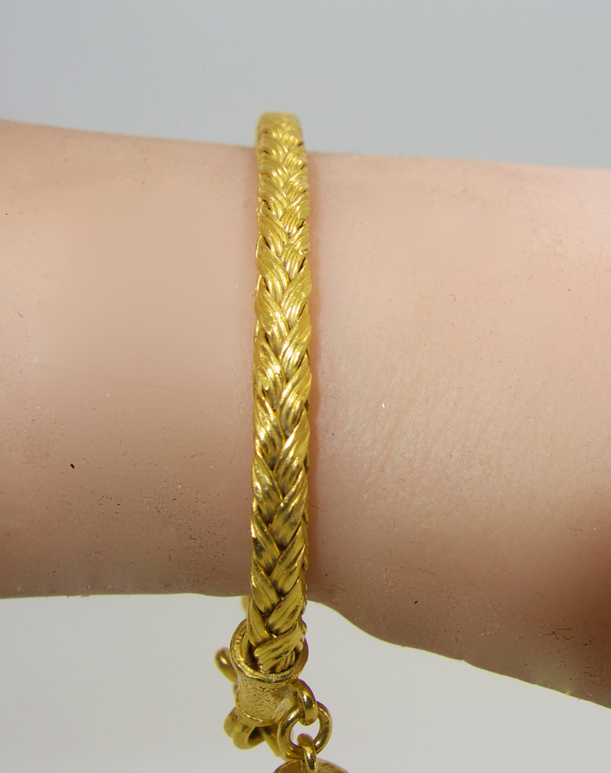 Women's or Men's High Gold Braided Bracelet