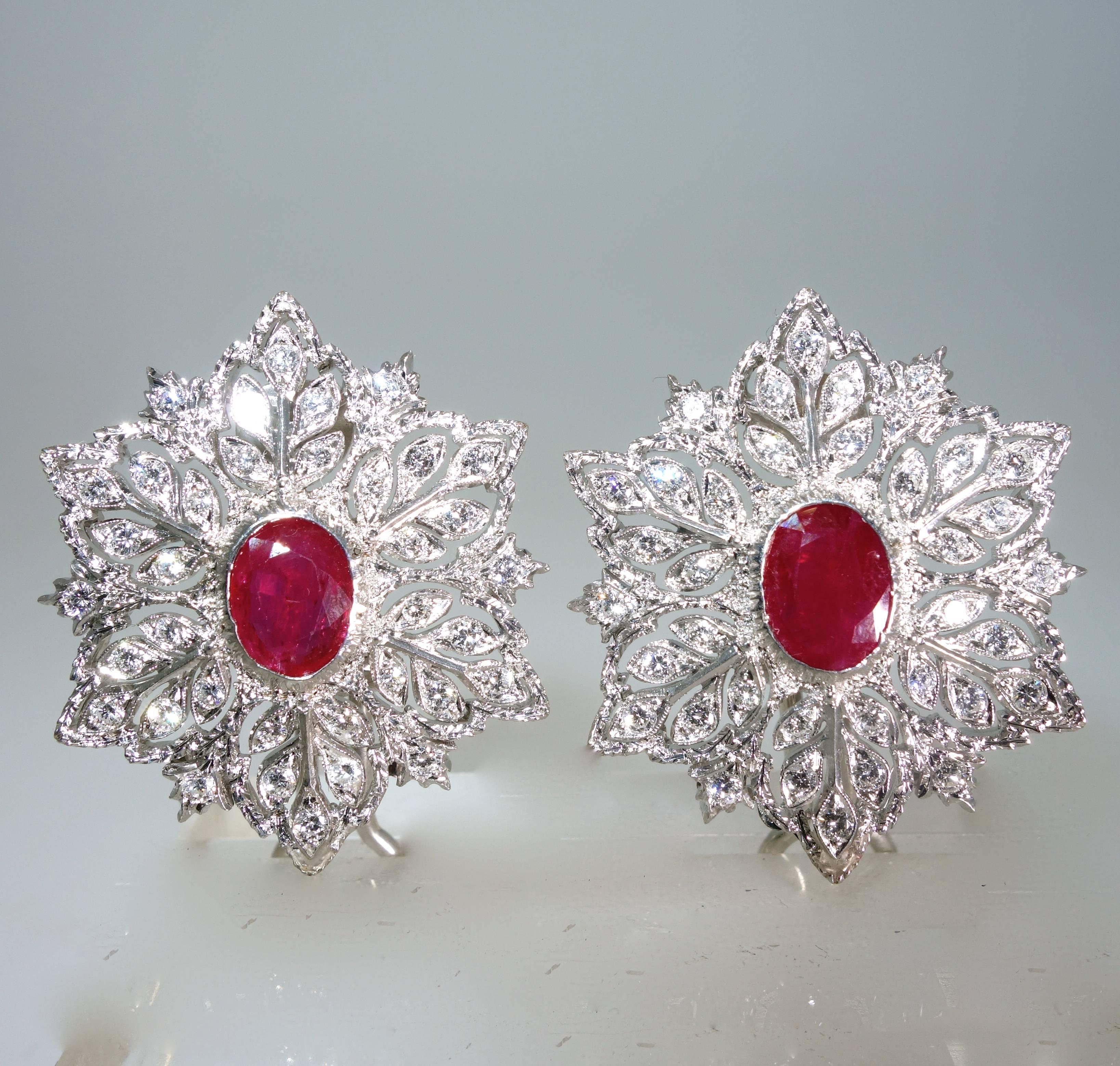 Buccellati Ruby Diamond Gold Earrings 1