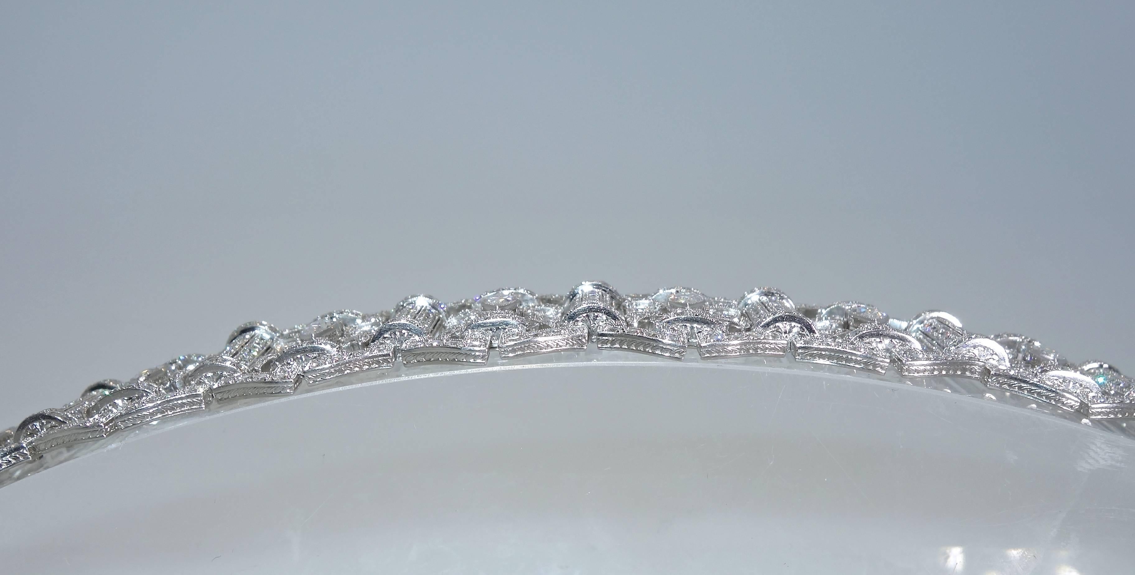 Women's Art Deco Diamond Platinum Bracelet, circa 1935