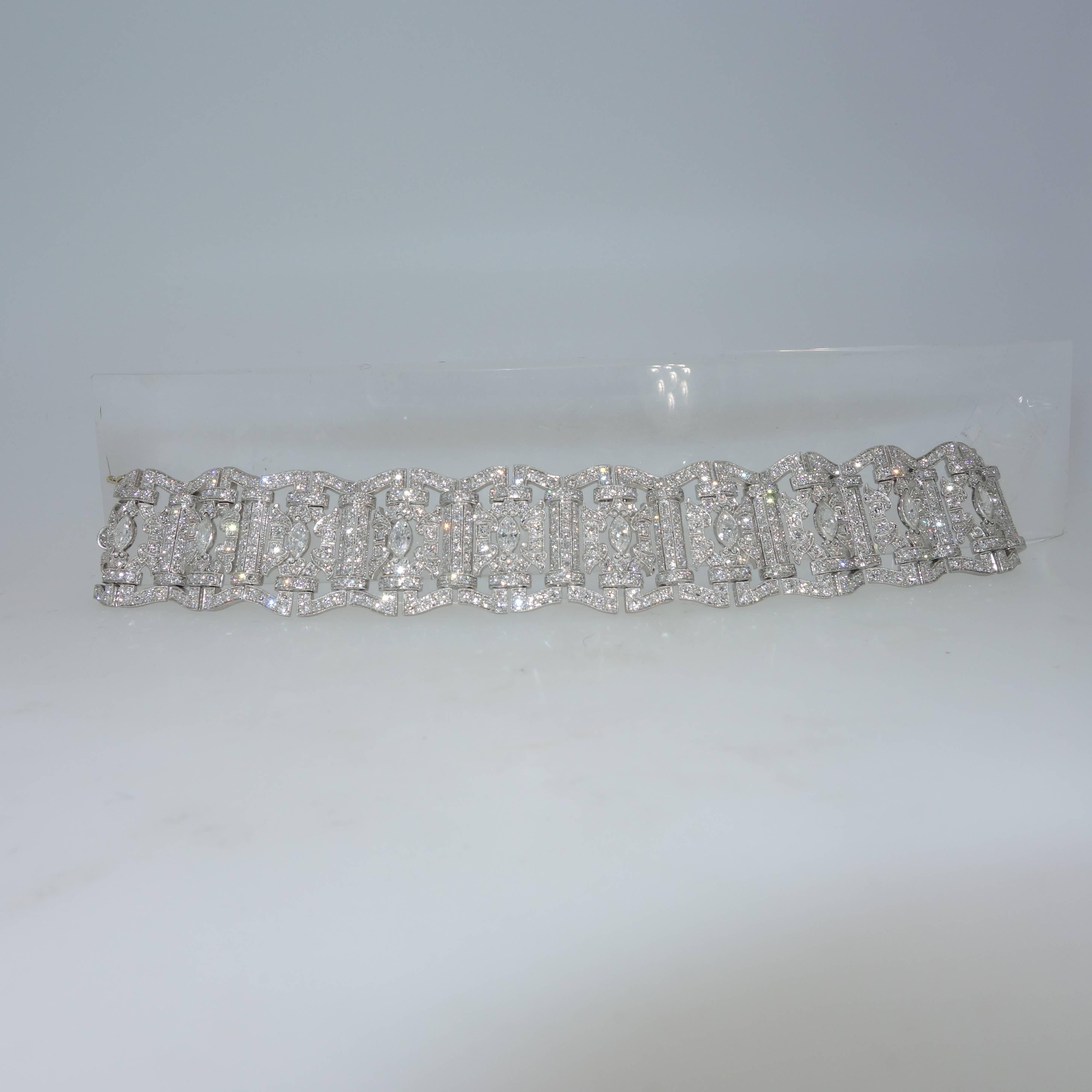Art Deco Diamond Platinum Bracelet, circa 1935 2