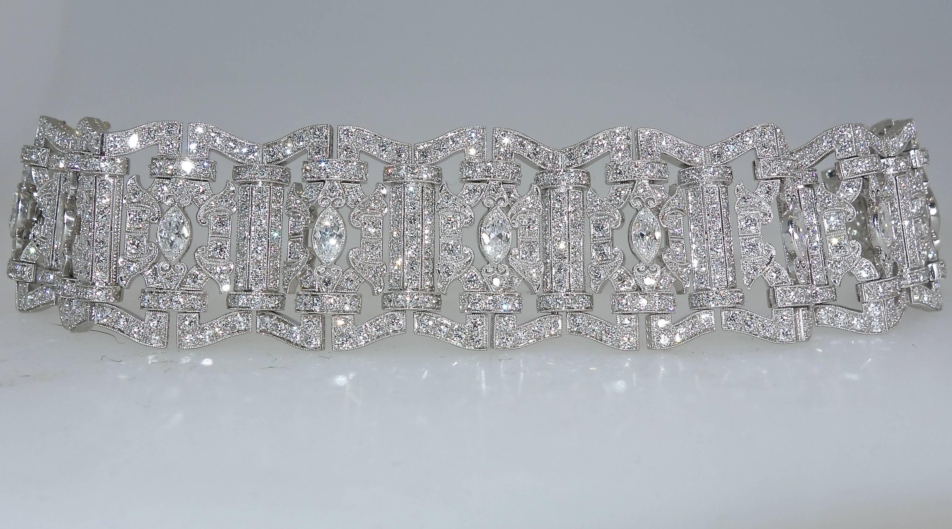 Art Deco Diamond Platinum Bracelet, circa 1935 1