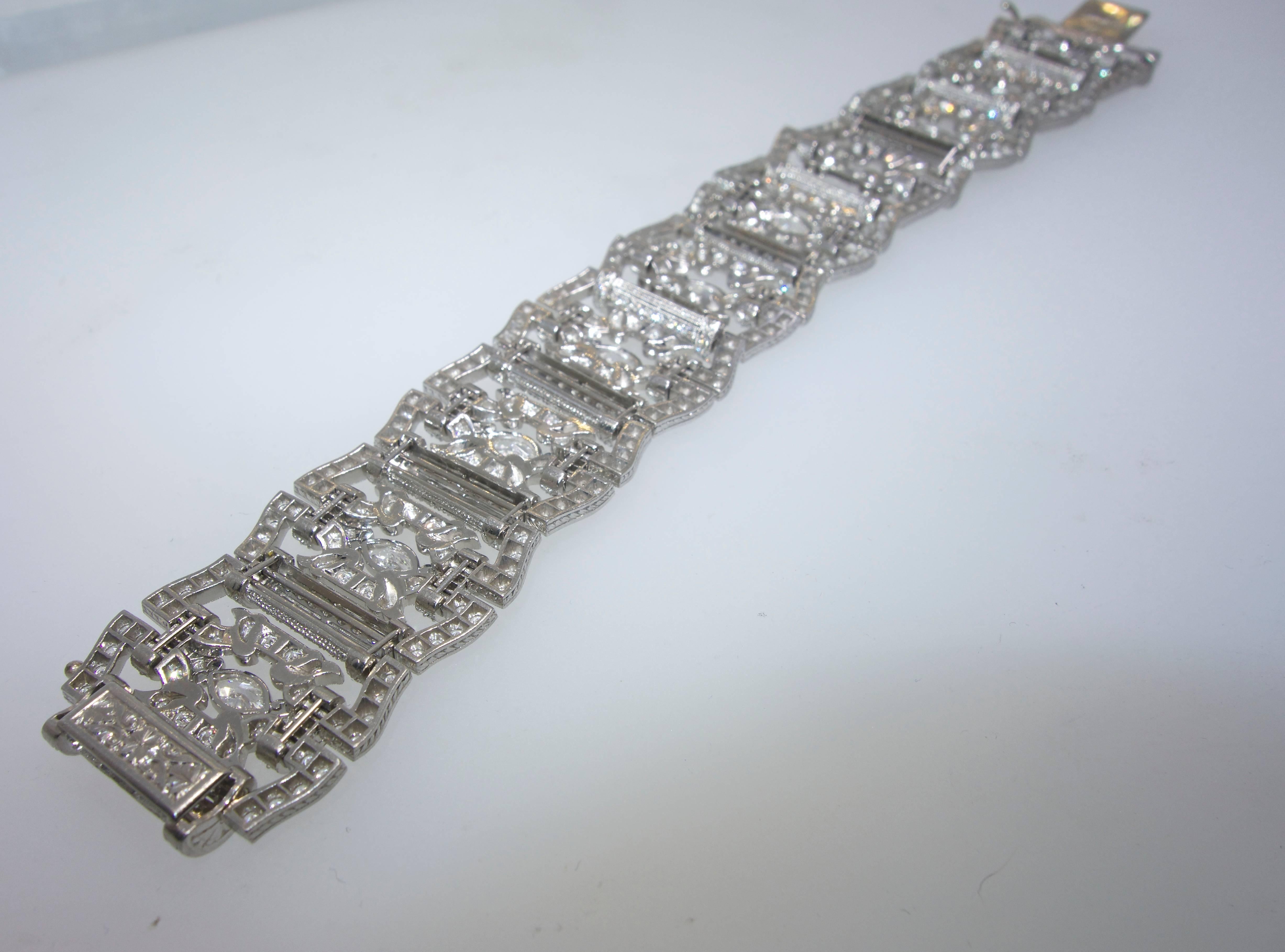 Art Deco Diamond Platinum Bracelet, circa 1935 4