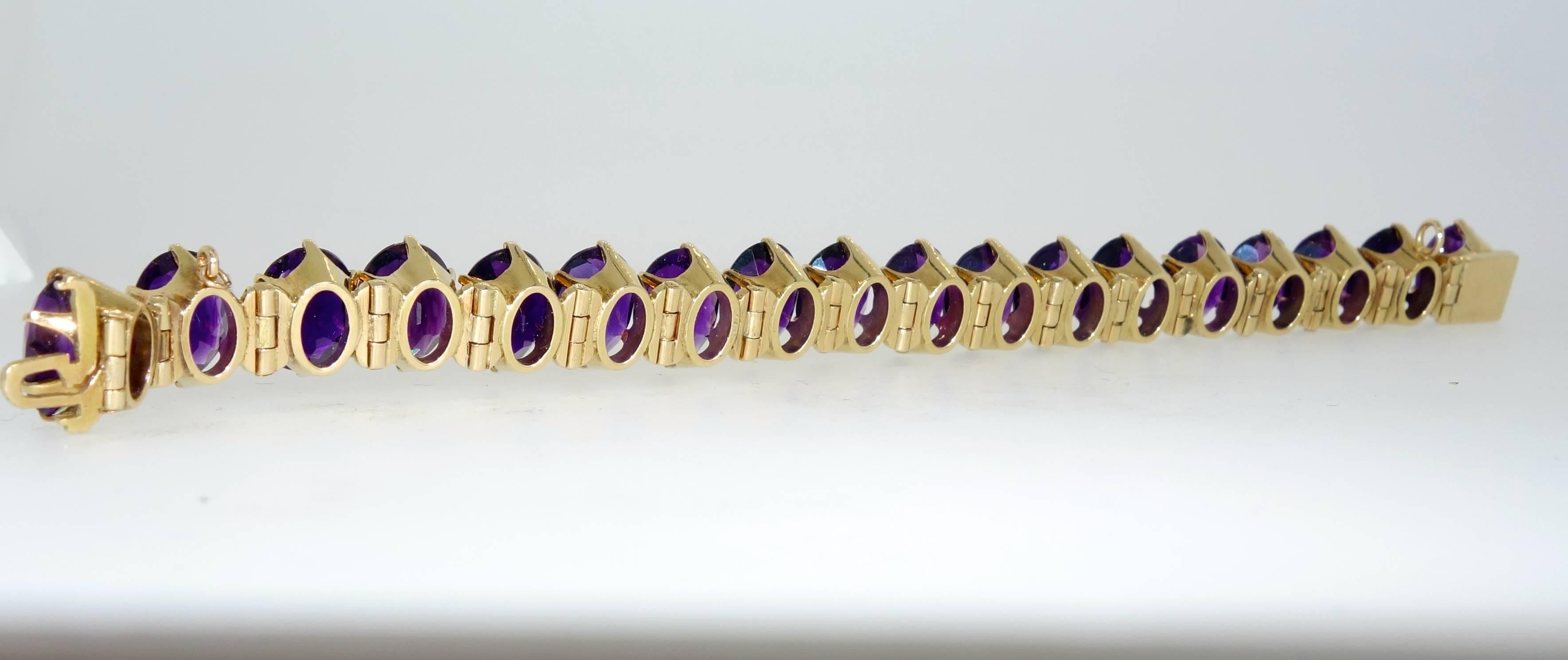 Retro Siberian Amethyst Gold Bracelet