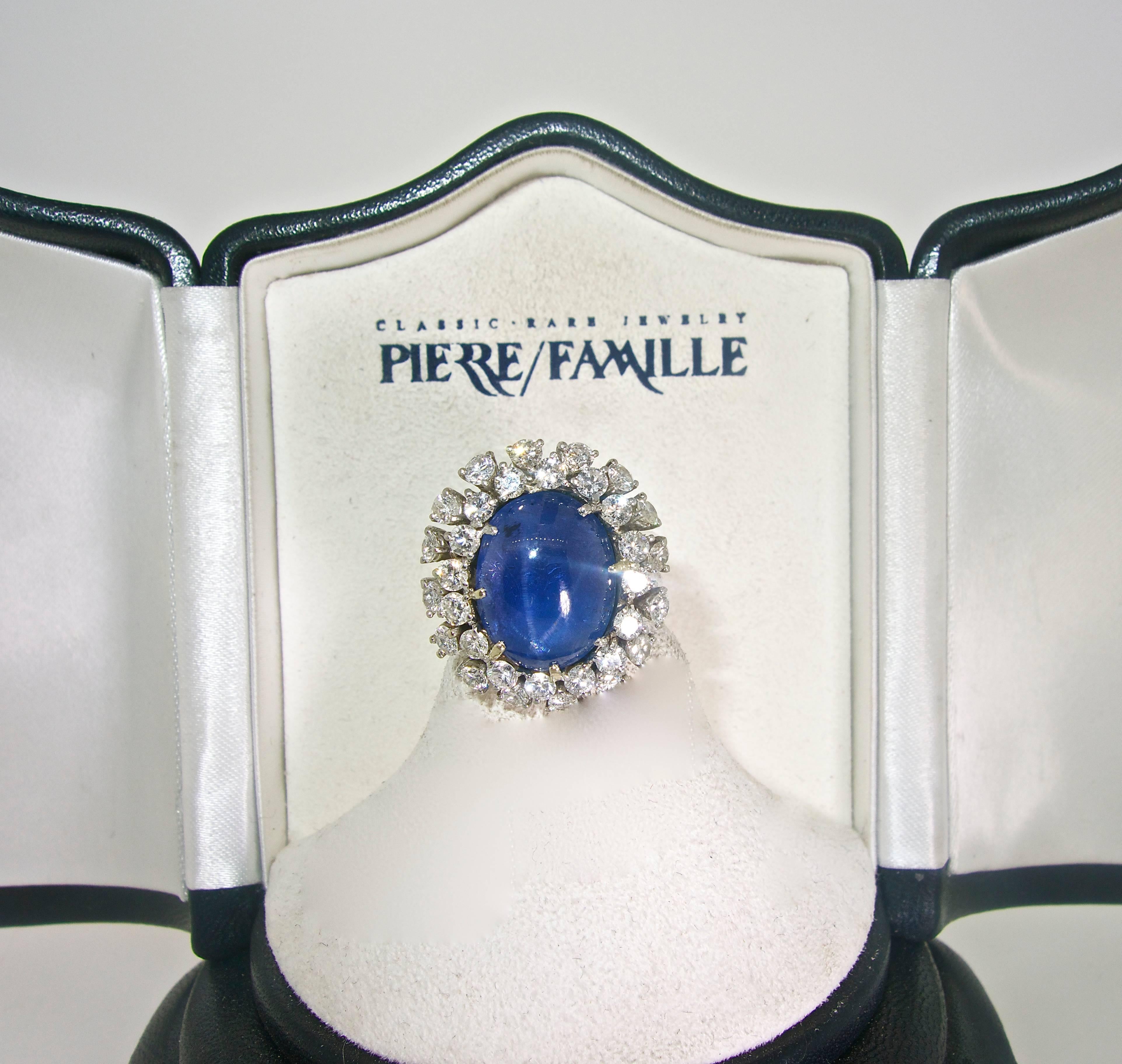 Women's Ceylon Star Sapphire and Diamond Ring