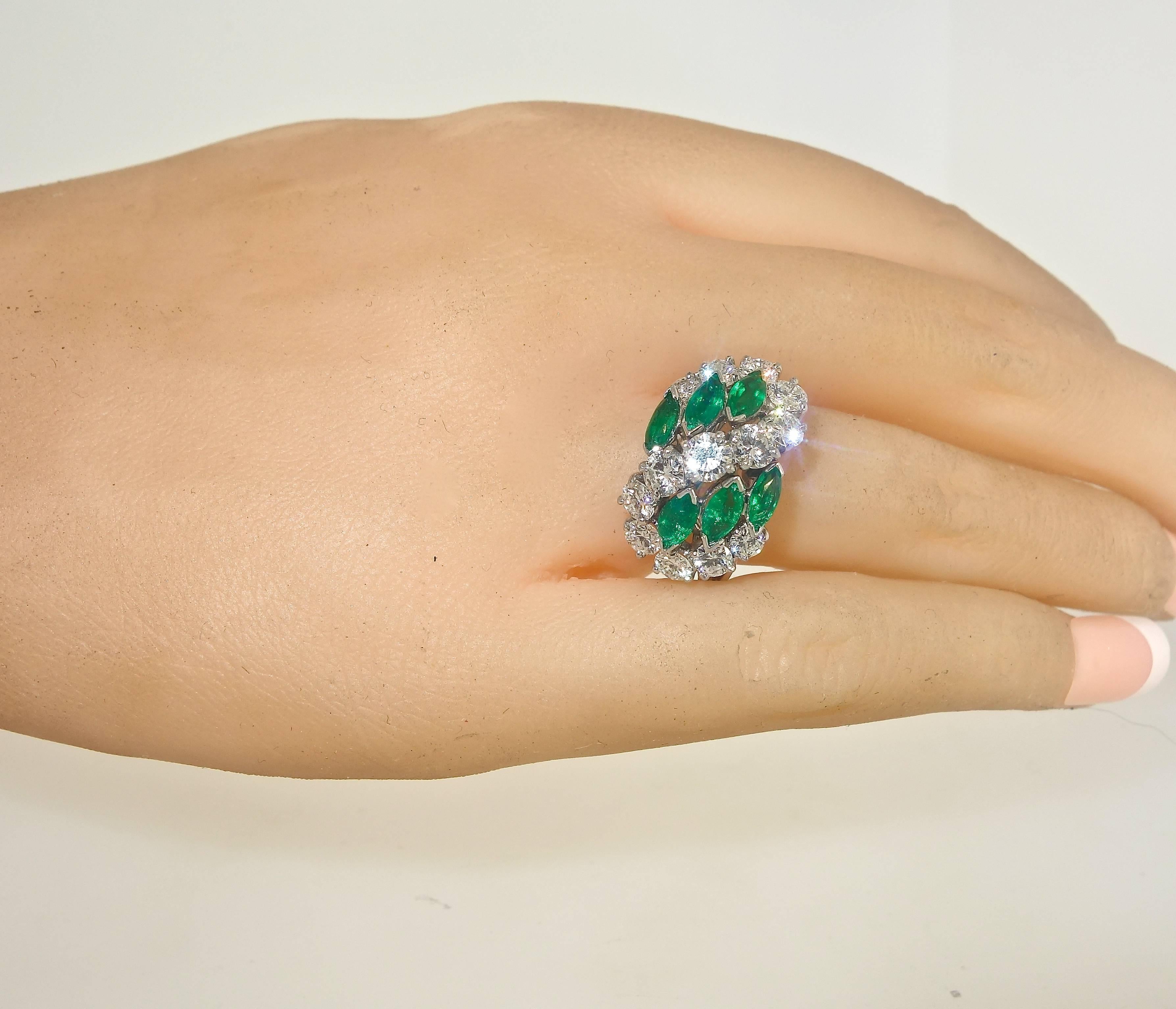 Contemporary Cartier Diamond Emerald Ring