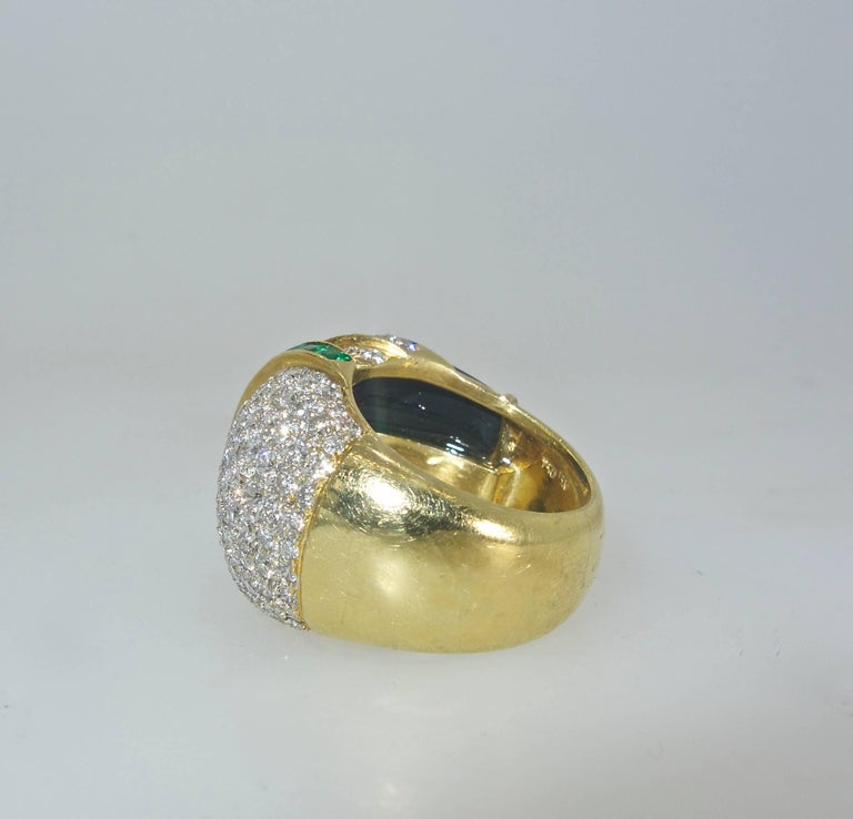Diamond Emerald Onyx Ring For Sale at 1stDibs | emerald and onyx ring