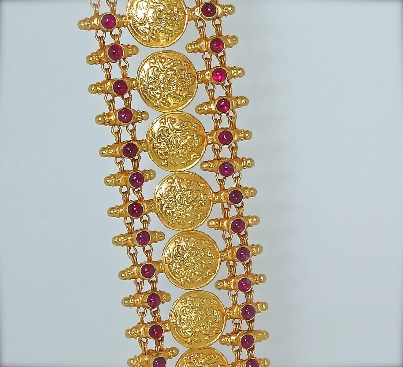 Contemporary Ruby Gold Bracelet