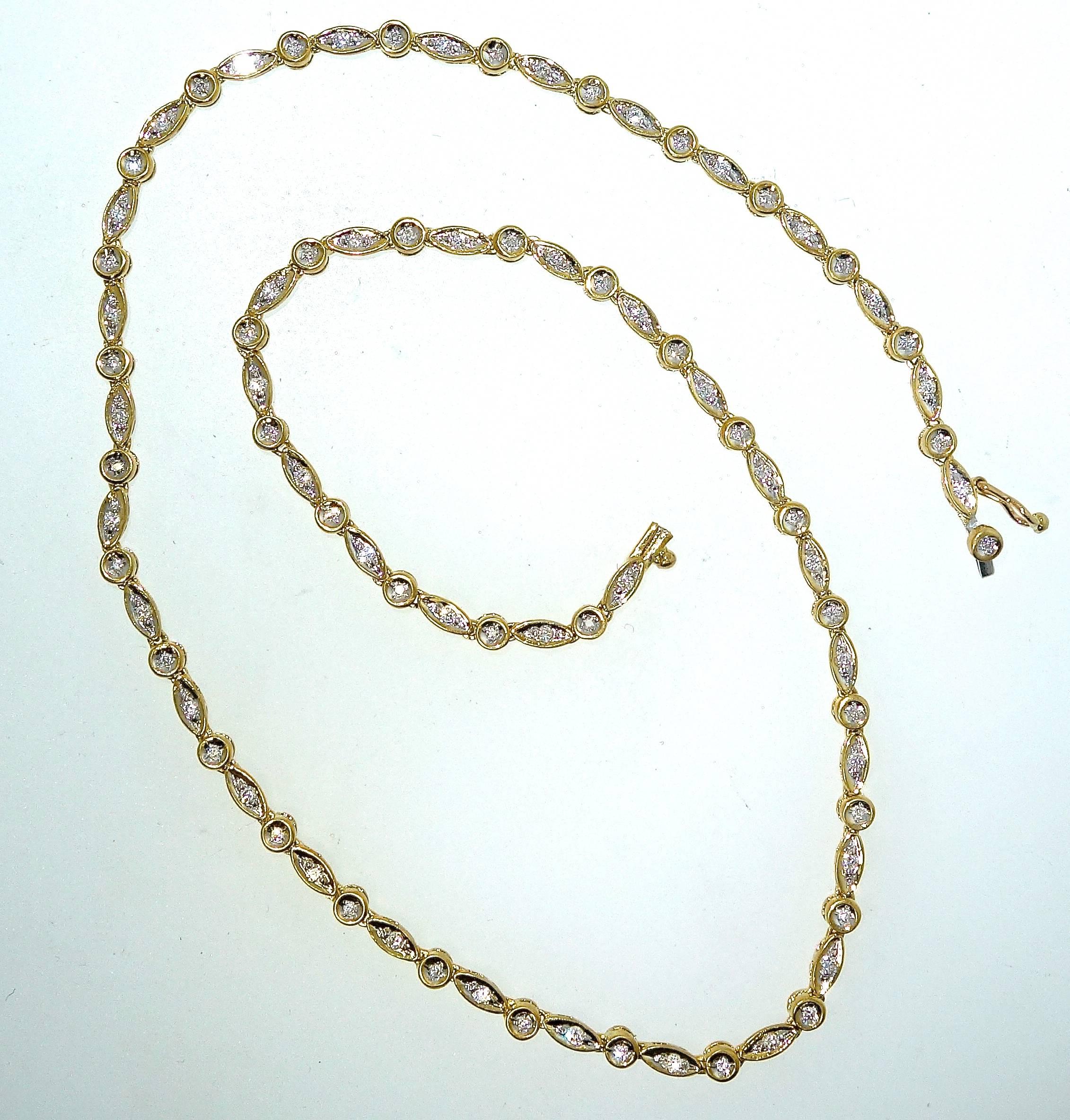 Contemporary Diamond and Gold Necklace