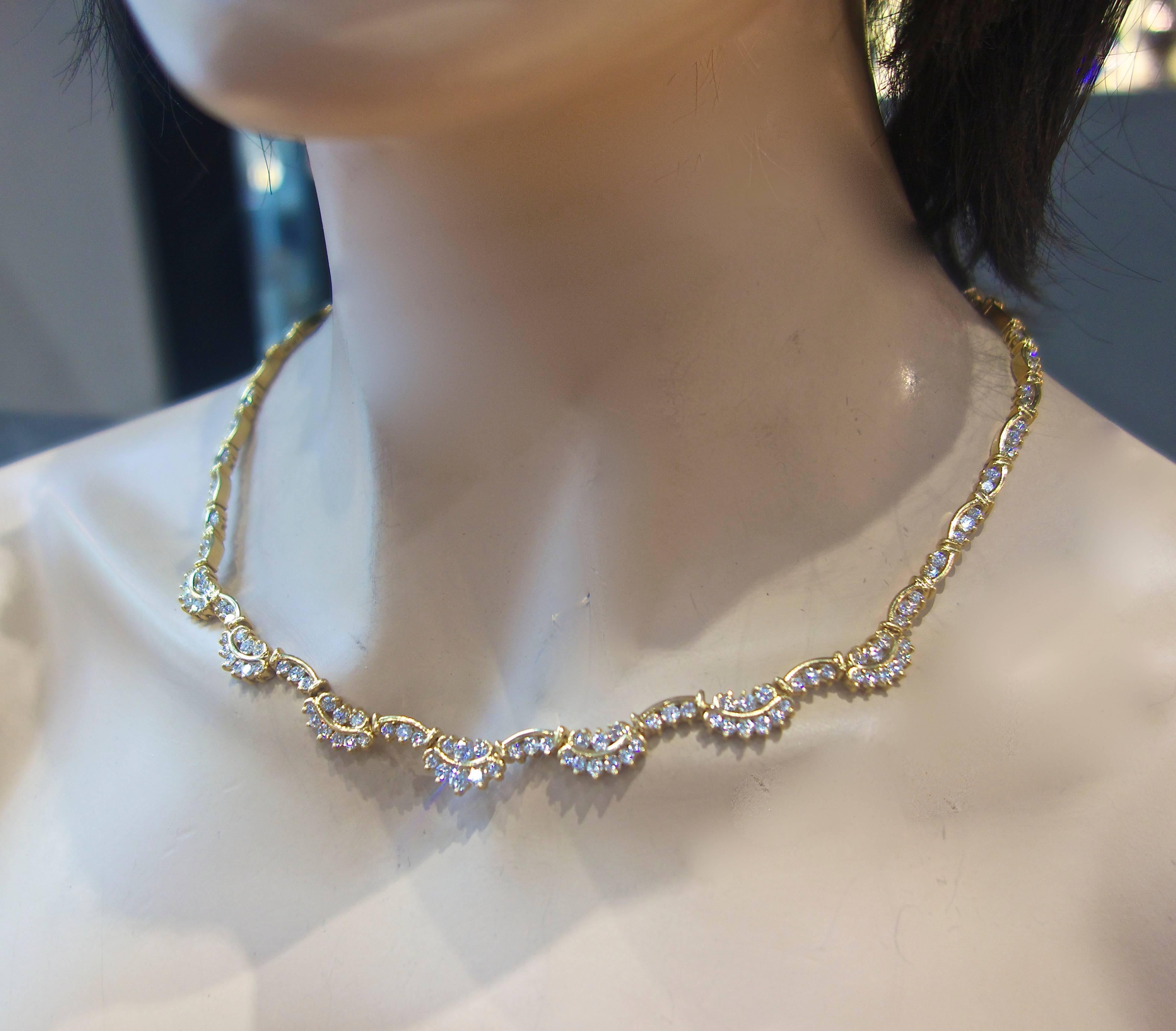 Contemporary Diamond and Gold Necklace