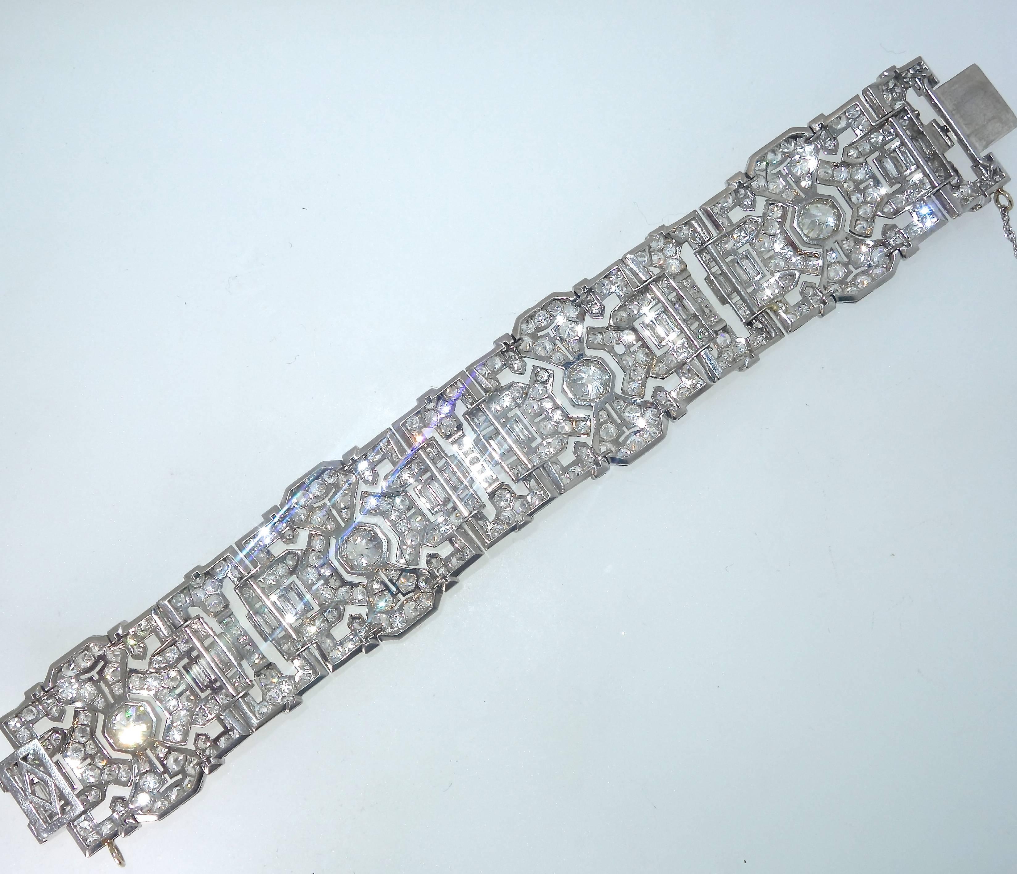 Art Deco Diamond Platinum French Bracelet 1