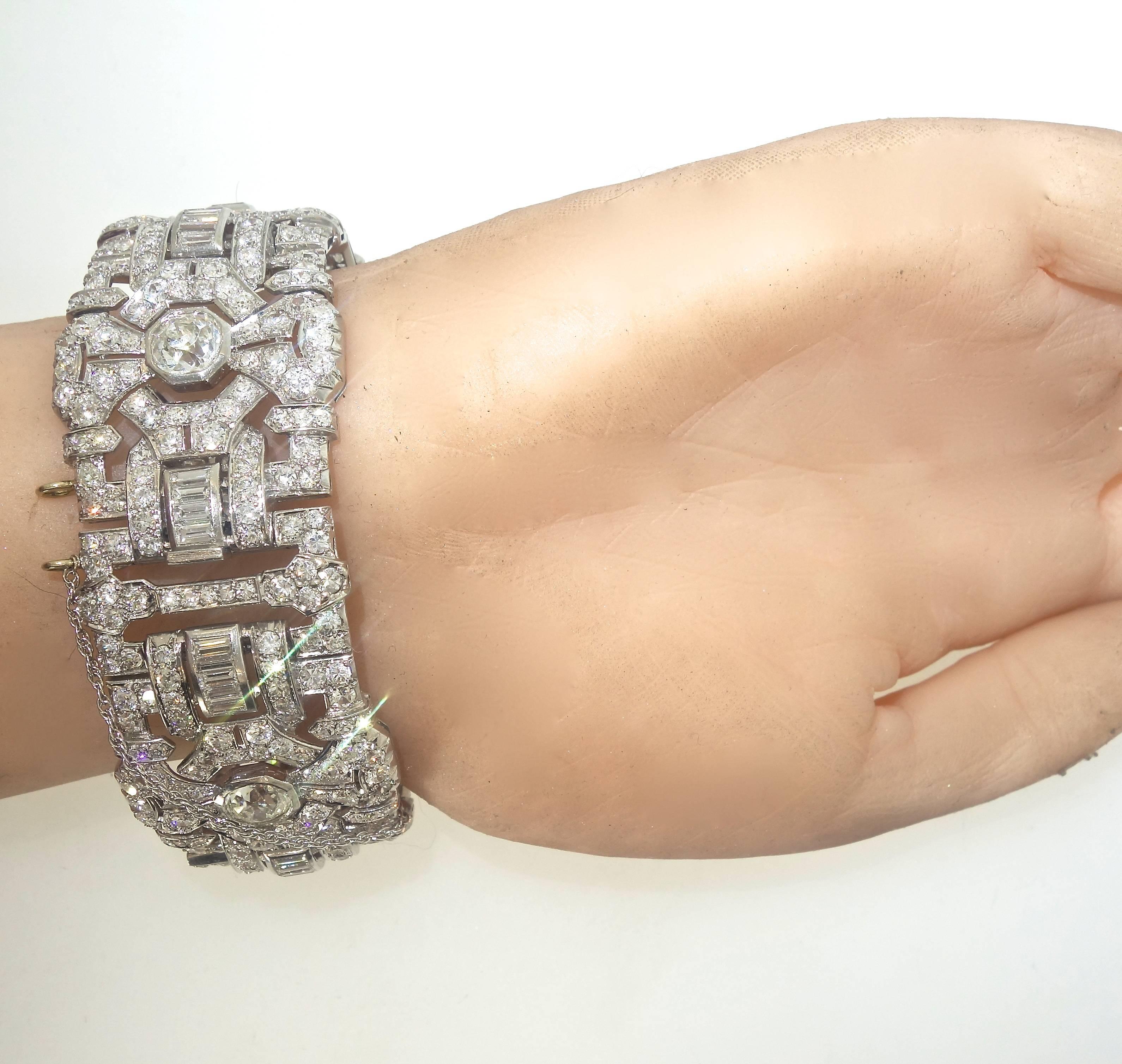 Art Deco Diamond Platinum French Bracelet 3