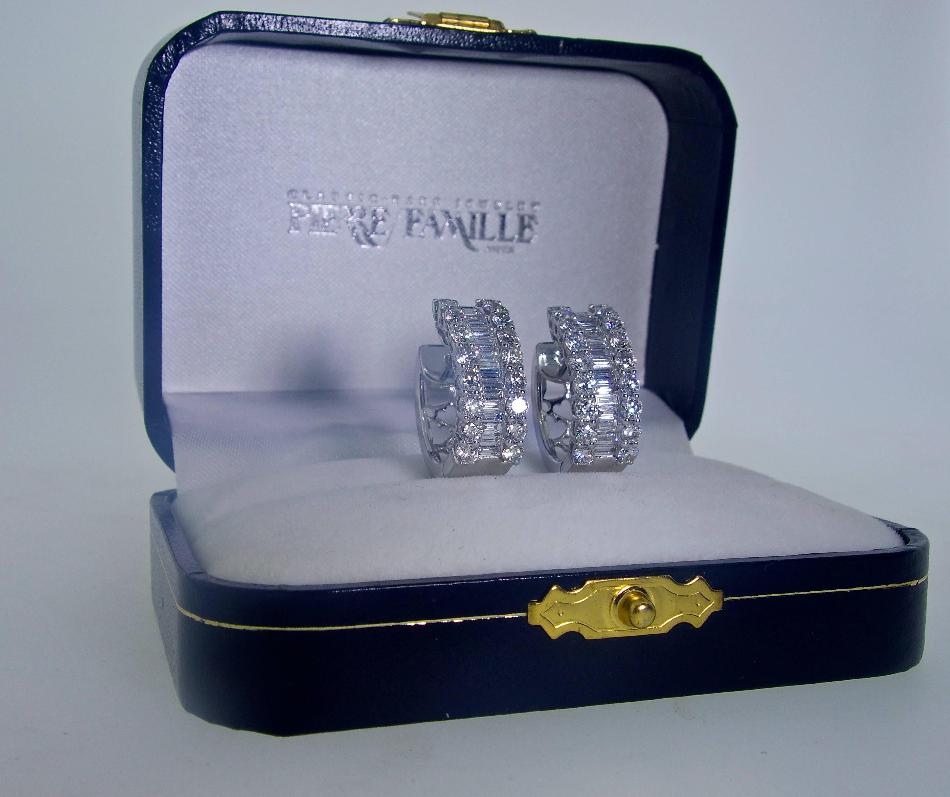 Contemporary Diamond Hoop-Huggie Type Earrings