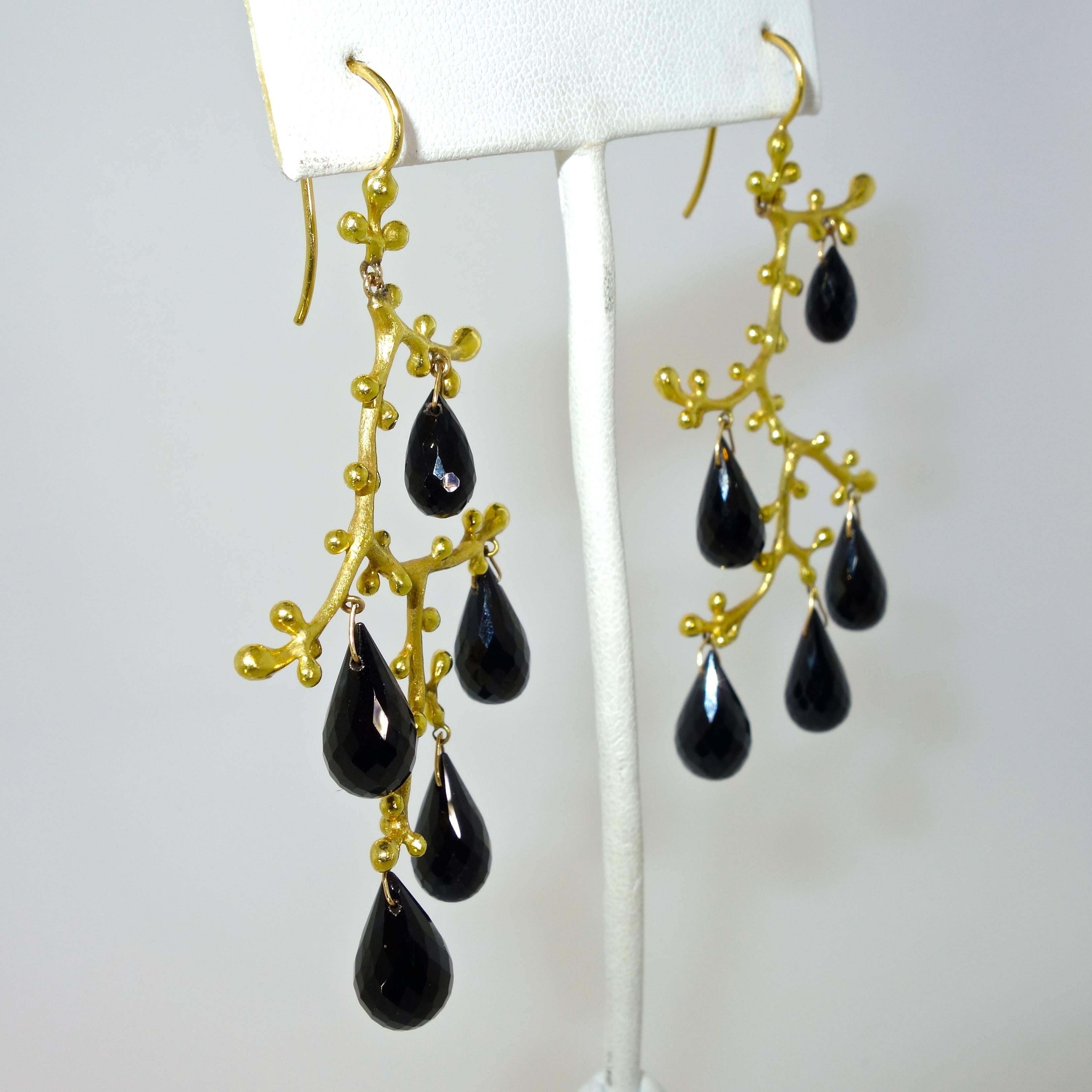 Women's 18 Karat and Onyx Briolette Earrings