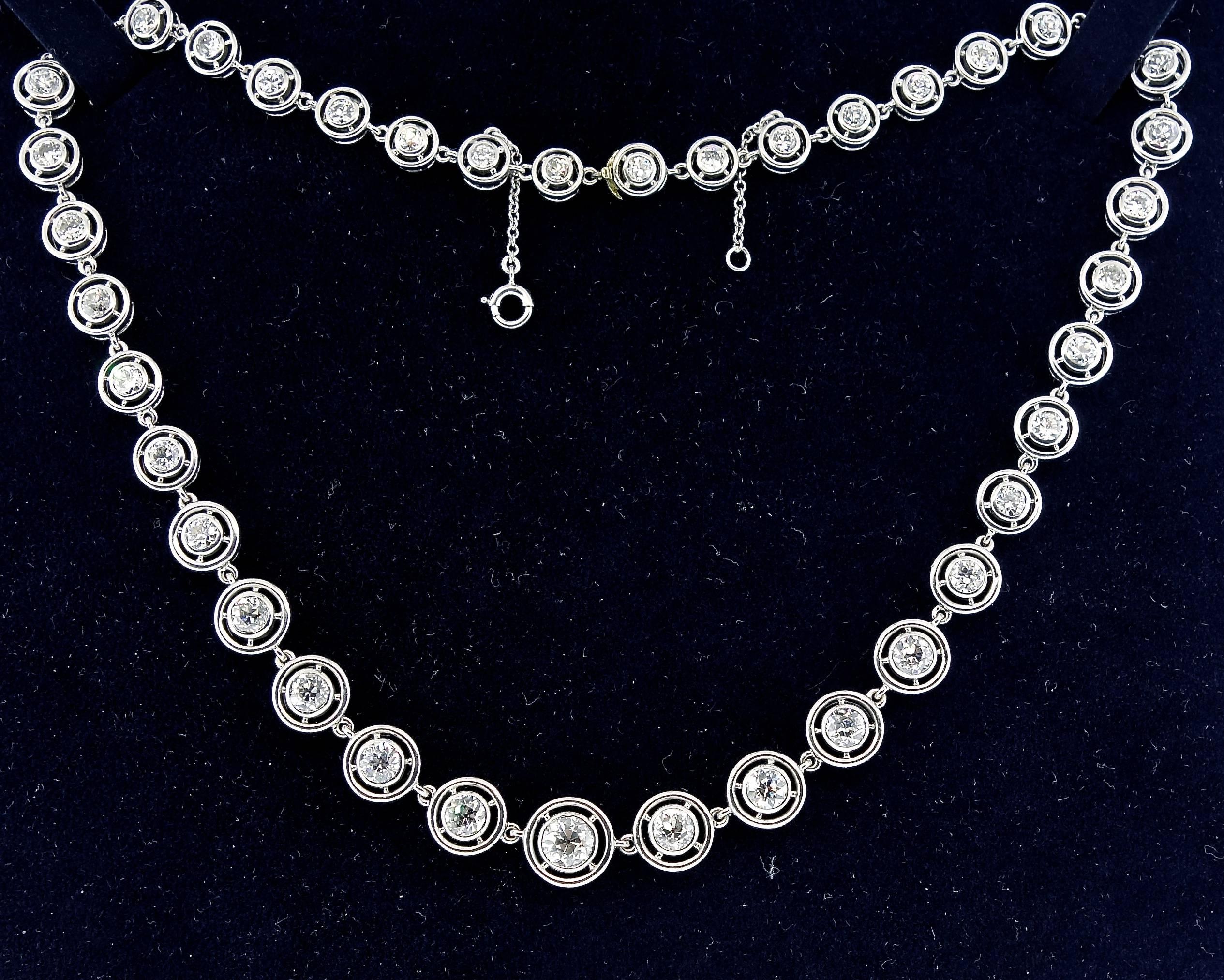Women's Platinum and Diamond Riviere Necklace