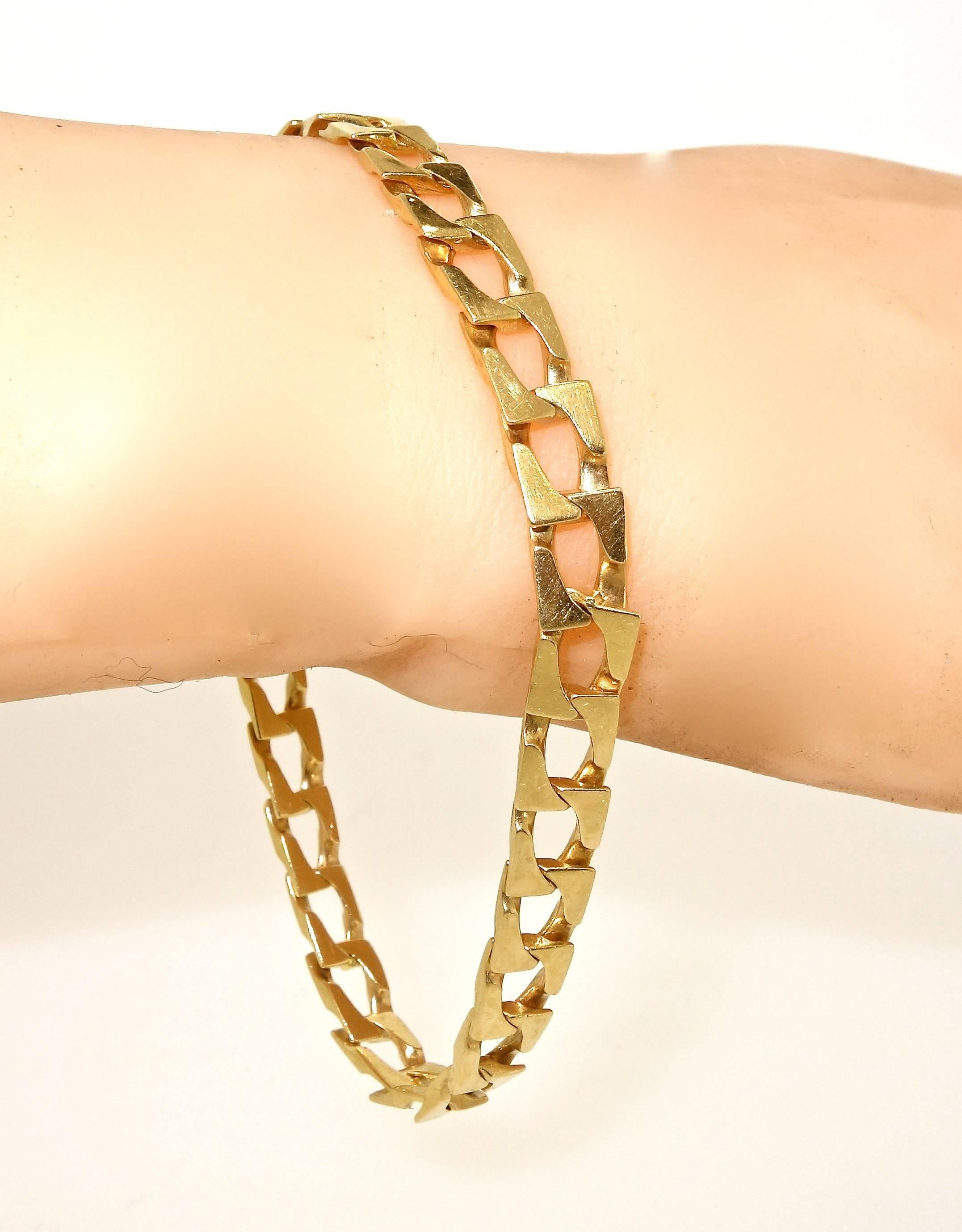 Modern Unusual Link Long Gold Chain Bracelet