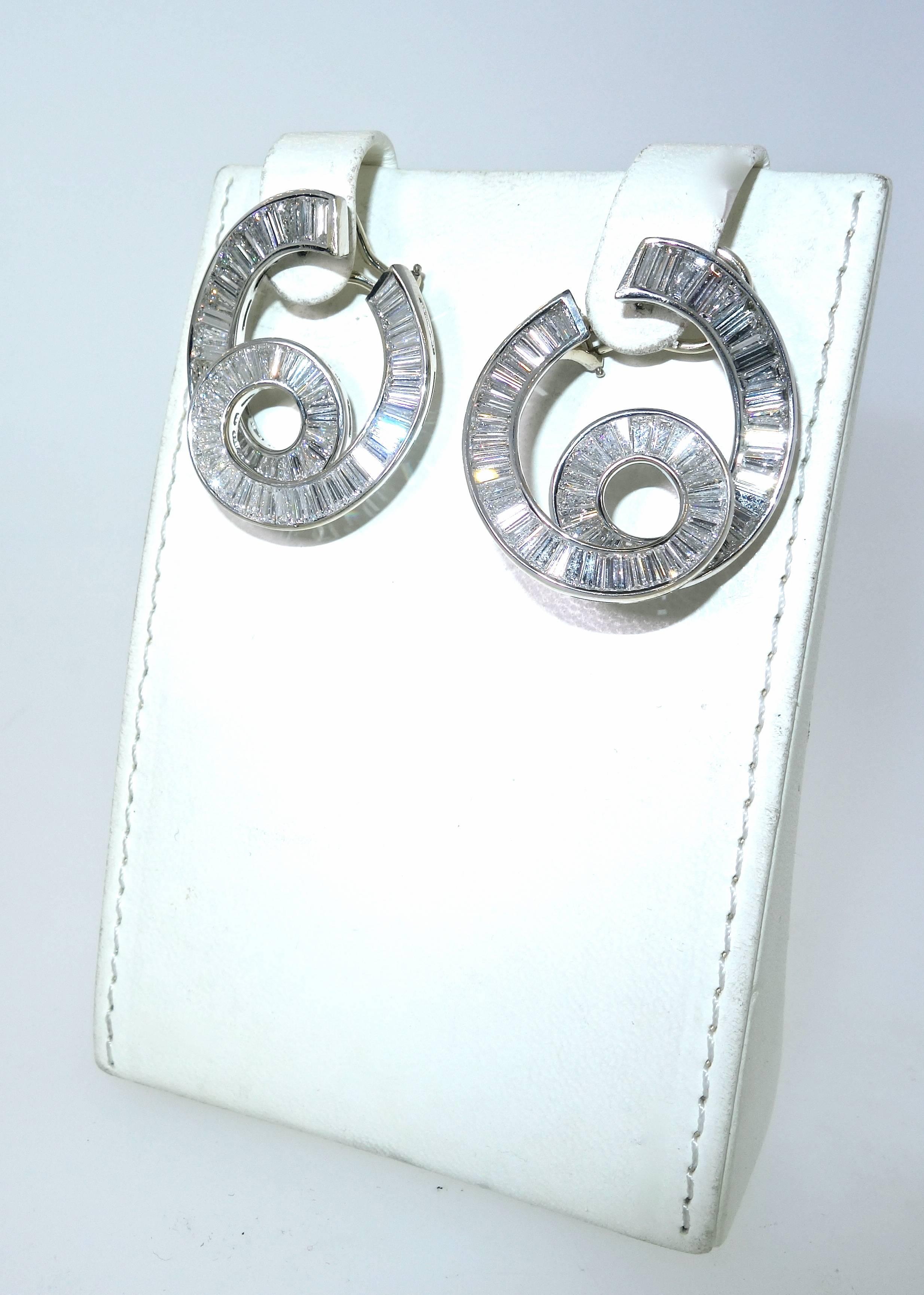 Women's Diamond and Platinum Earrings