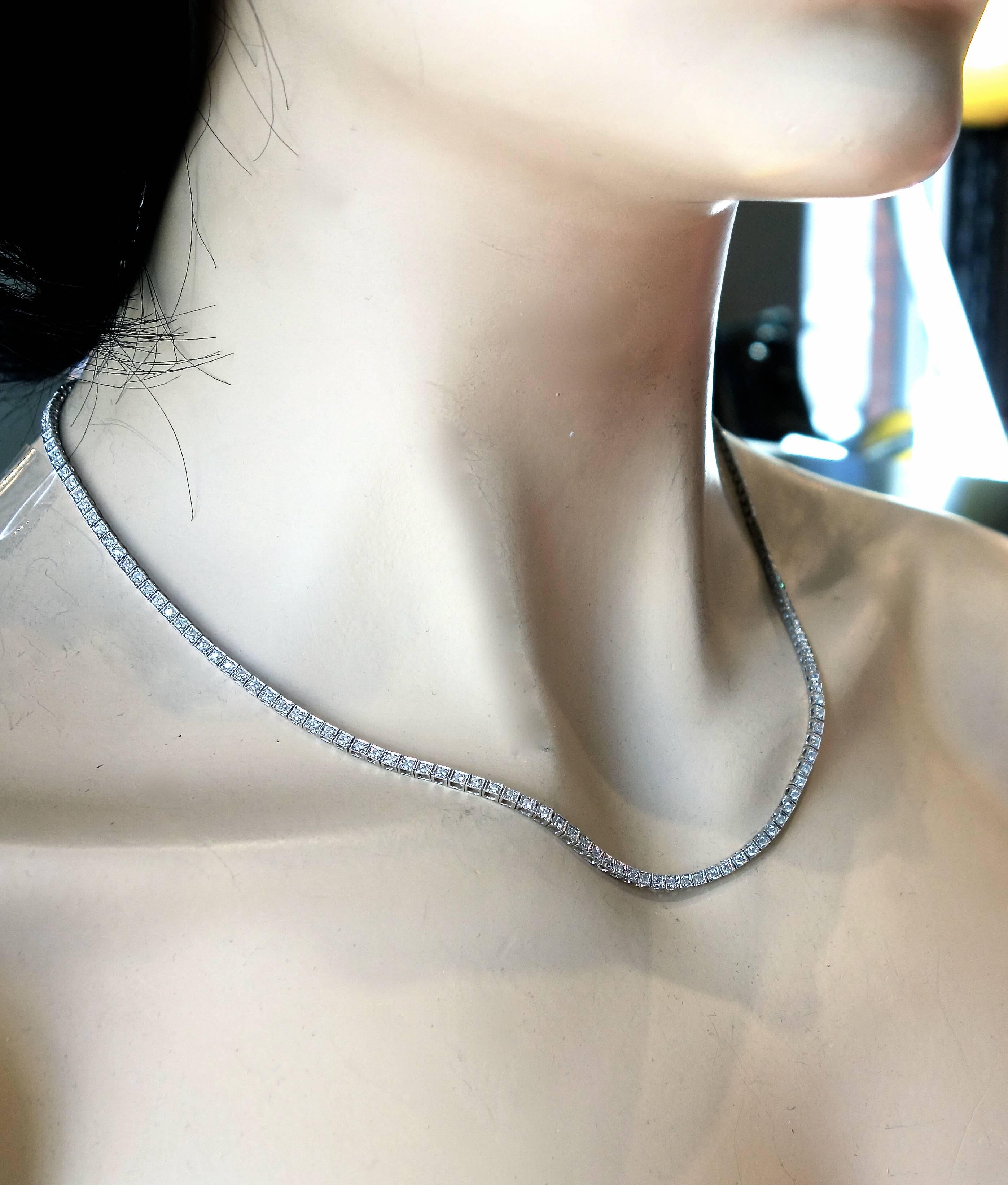 Contemporary  Diamond and White Gold Necklace