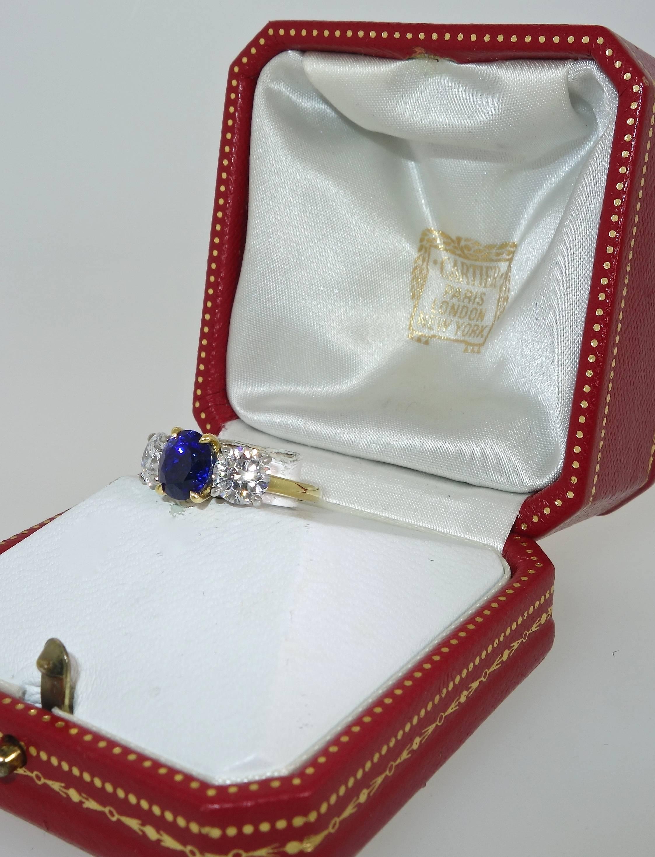 Women's or Men's Cartier Diamond and Sapphire Ring
