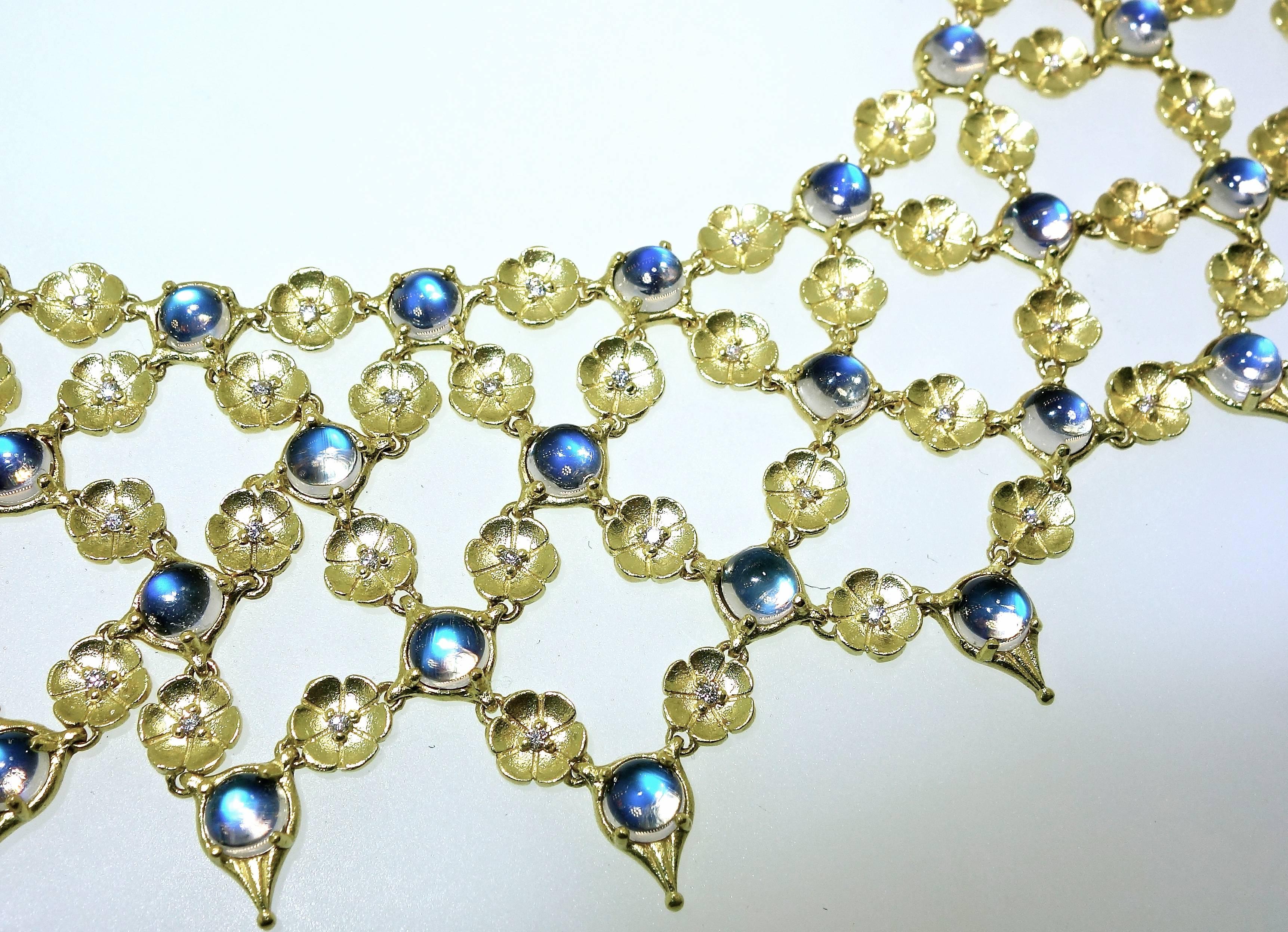 Modern Paul Morelli Moonstone and Diamond Necklace