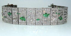 Art Deco Diamond and Emerald Bracelet, circa 1930