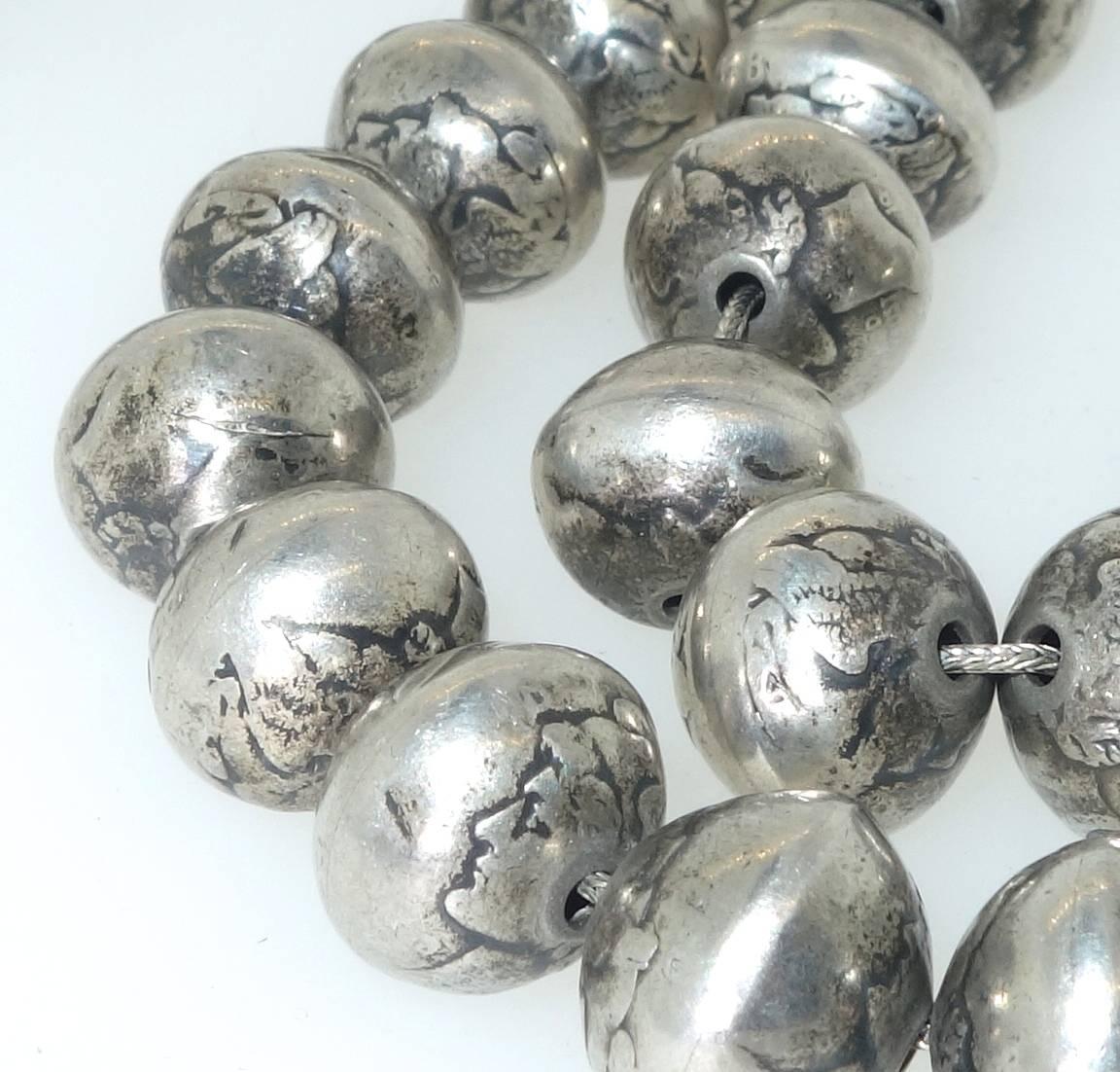 native american silver beads