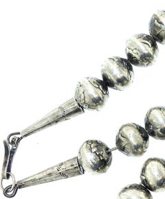 Early Navajo Indian Silver Bead Necklace