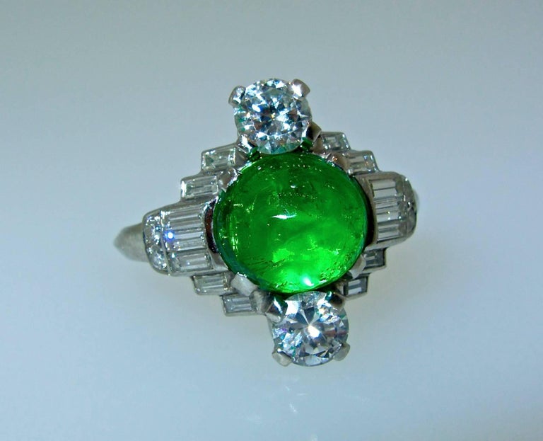 Art Deco Emerald and Diamond Ring, circa 1930 at 1stDibs