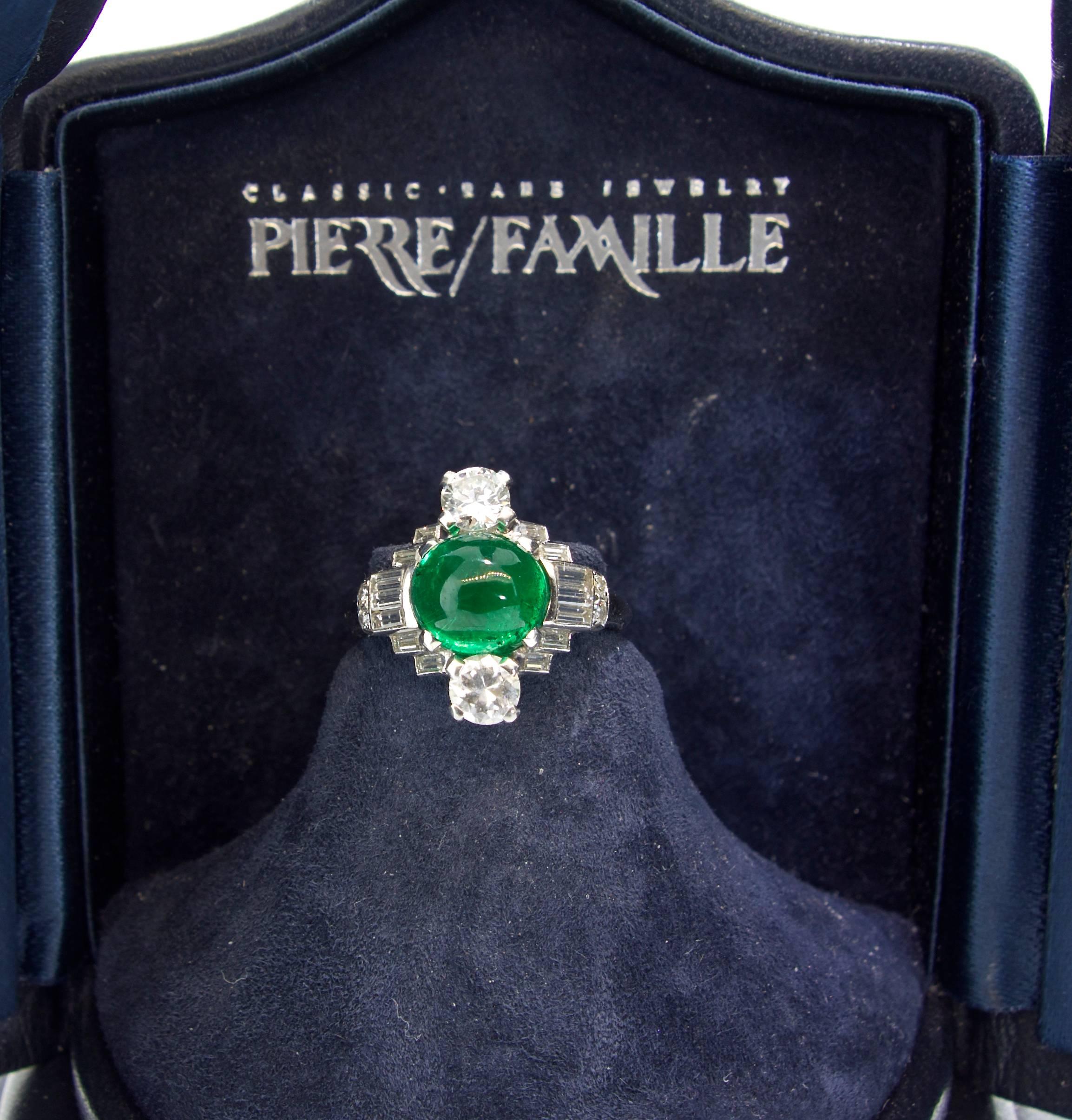 Art Deco Emerald and Diamond Ring, circa 1930 1