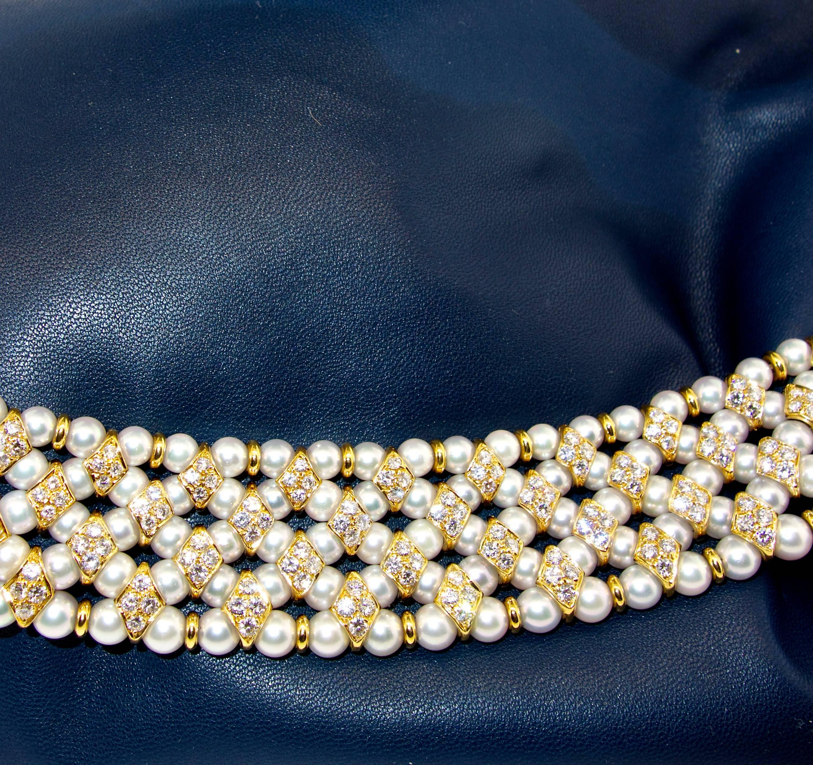 Diamond and Pearl Necklace 1
