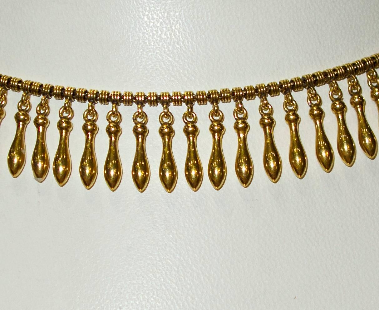 19th Century Gold Fringe Necklace 1