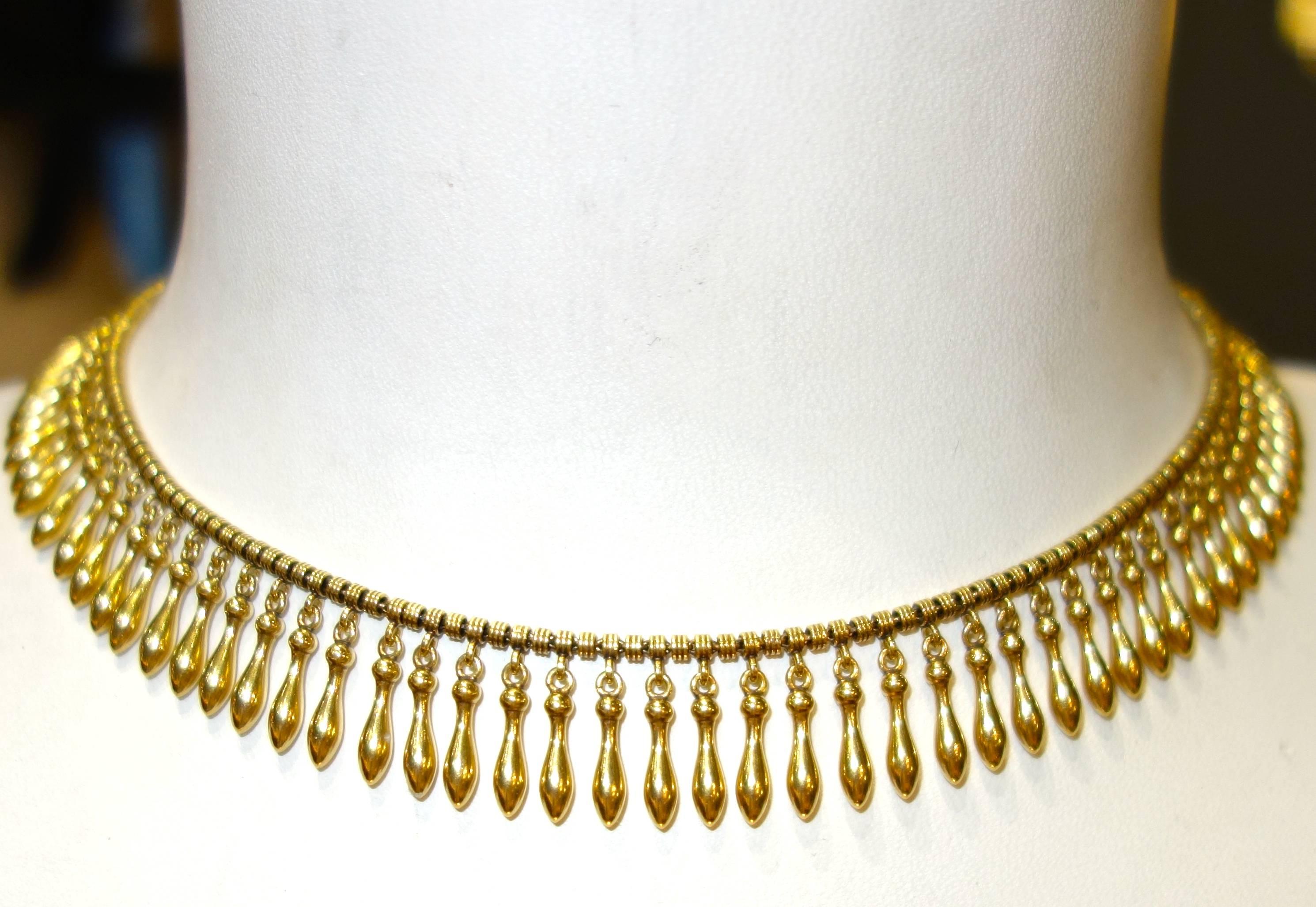 19th Century Gold Fringe Necklace 2