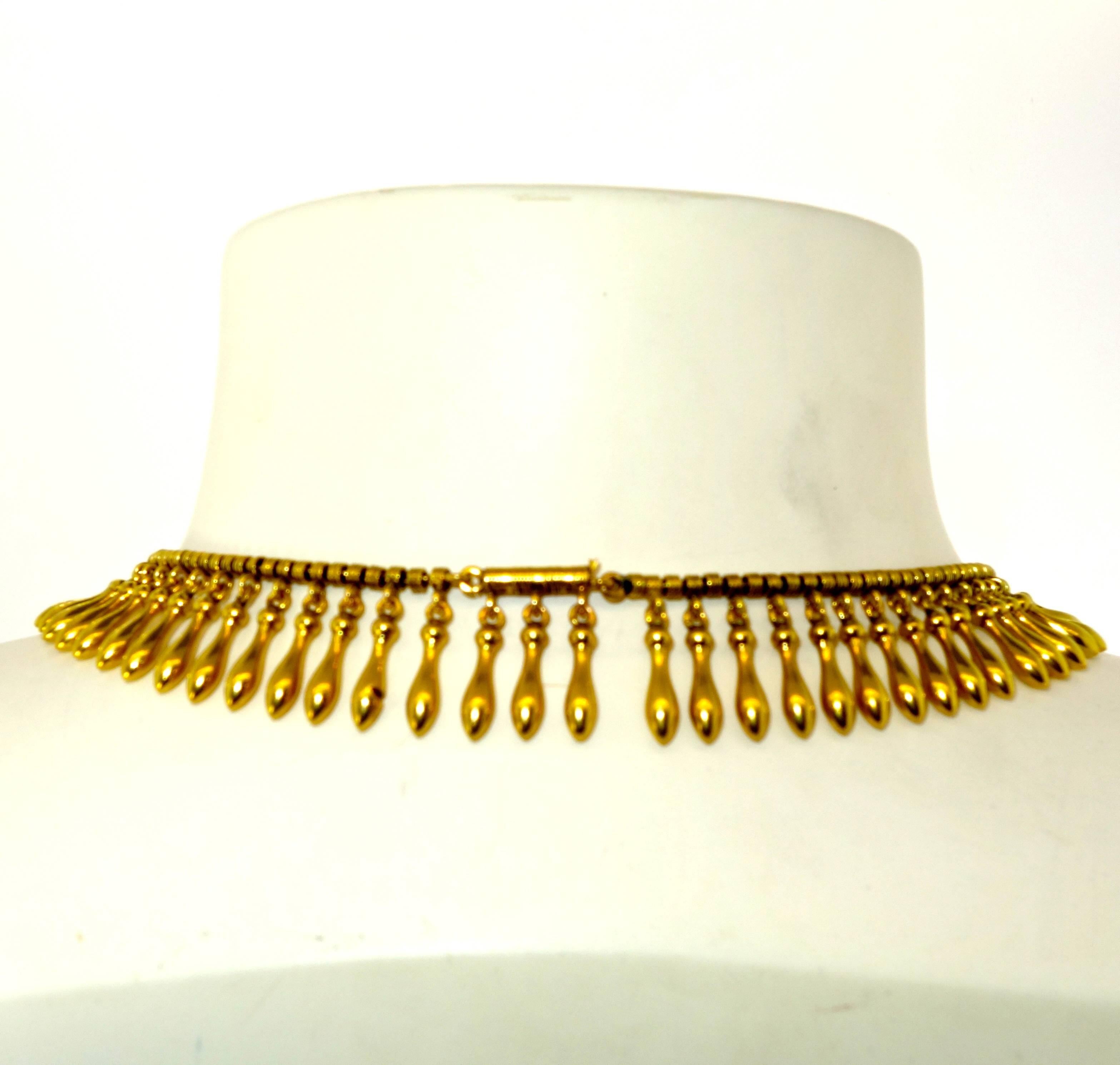 19th Century Gold Fringe Necklace In Excellent Condition In Aspen, CO