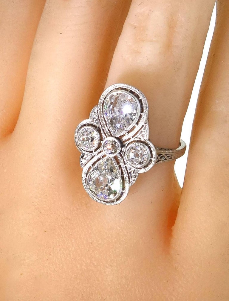 Antique Platinum and Diamond Ring at 1stDibs