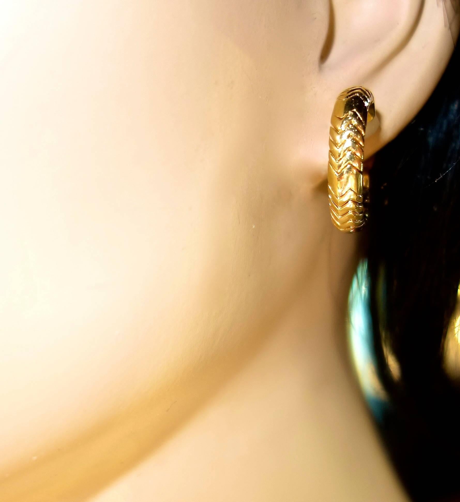Women's or Men's Bulgari Gold Hoop Earrings