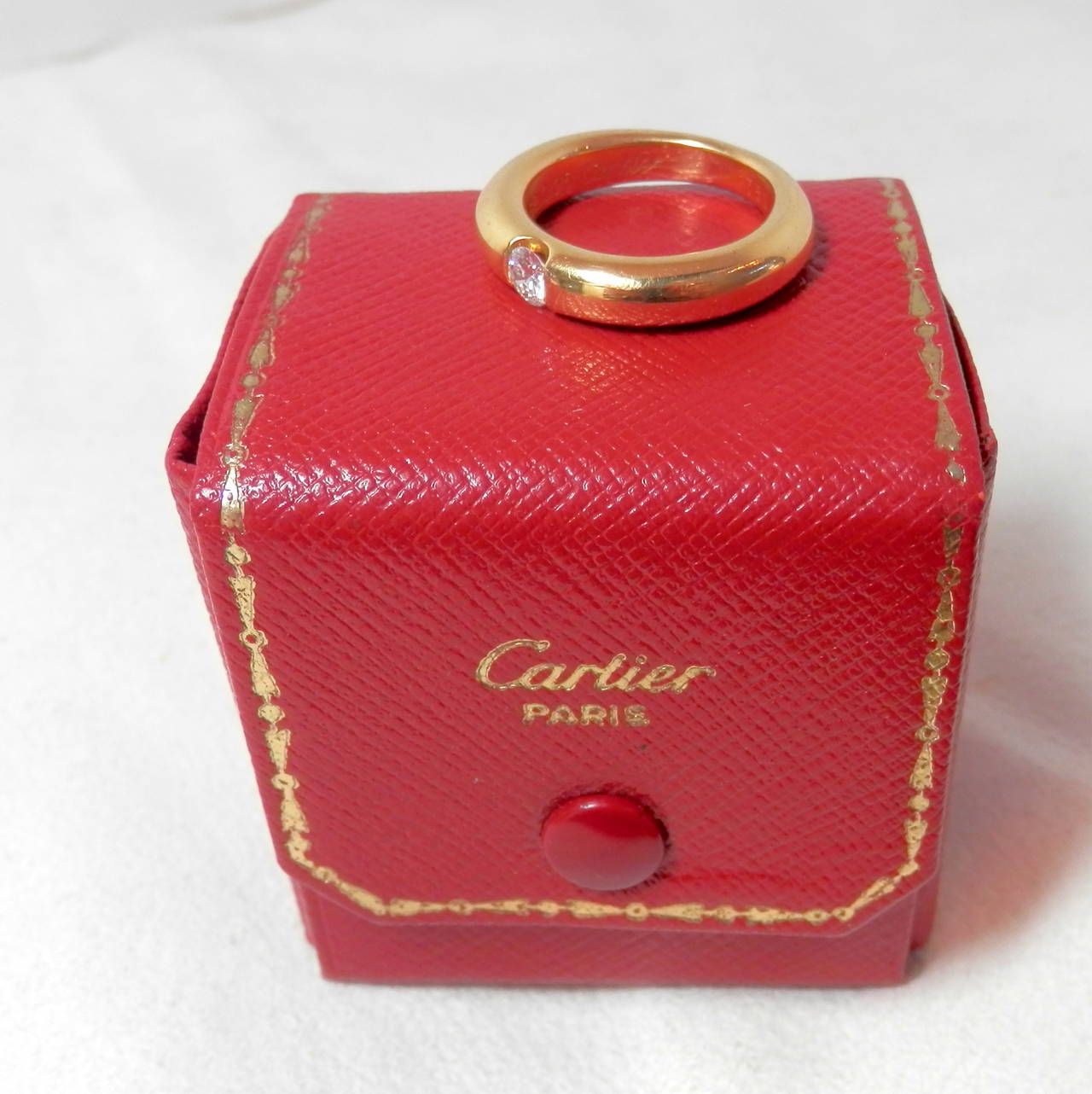 Contemporary Cartier Diamond Gold Band Ring