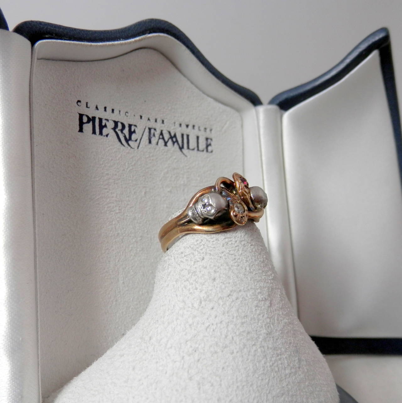 Victorian Skull and Snake Motif Ring