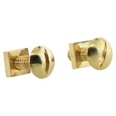 Vintage 14K Yellow Gold Nut and Bolt Cufflinks, Circa 1960, 27.6g