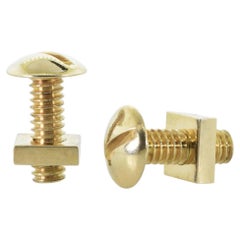 Vintage 14K Yellow Gold Nut and Bolt Cufflinks, Circa 1960, 27.6g