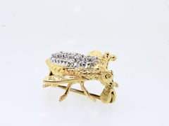 Yellow Gold and Diamond Bee Brooch