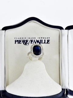 Platinum, Sapphire and Diamond Antique Ring, c. 1910.