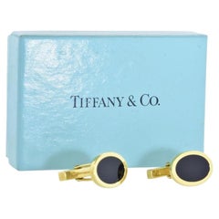 Tiffany & Co. Gemelli ovali in oro 18 carati con onice