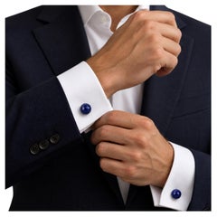 Tiffany & Co. Gemelli vintage a forma di barbell in lapislazzuli e argento sterling
